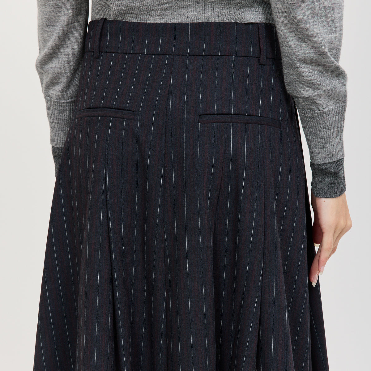 Sabrinna Skirt Navy Subtle Stripe