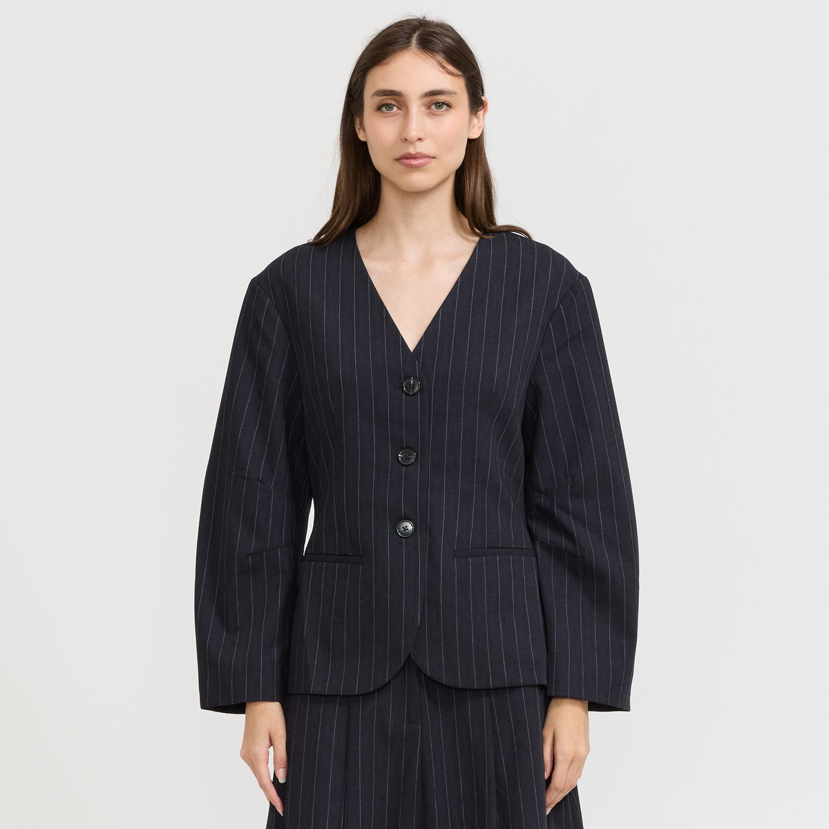 Botilma Blazer Navy Subtle Stripe