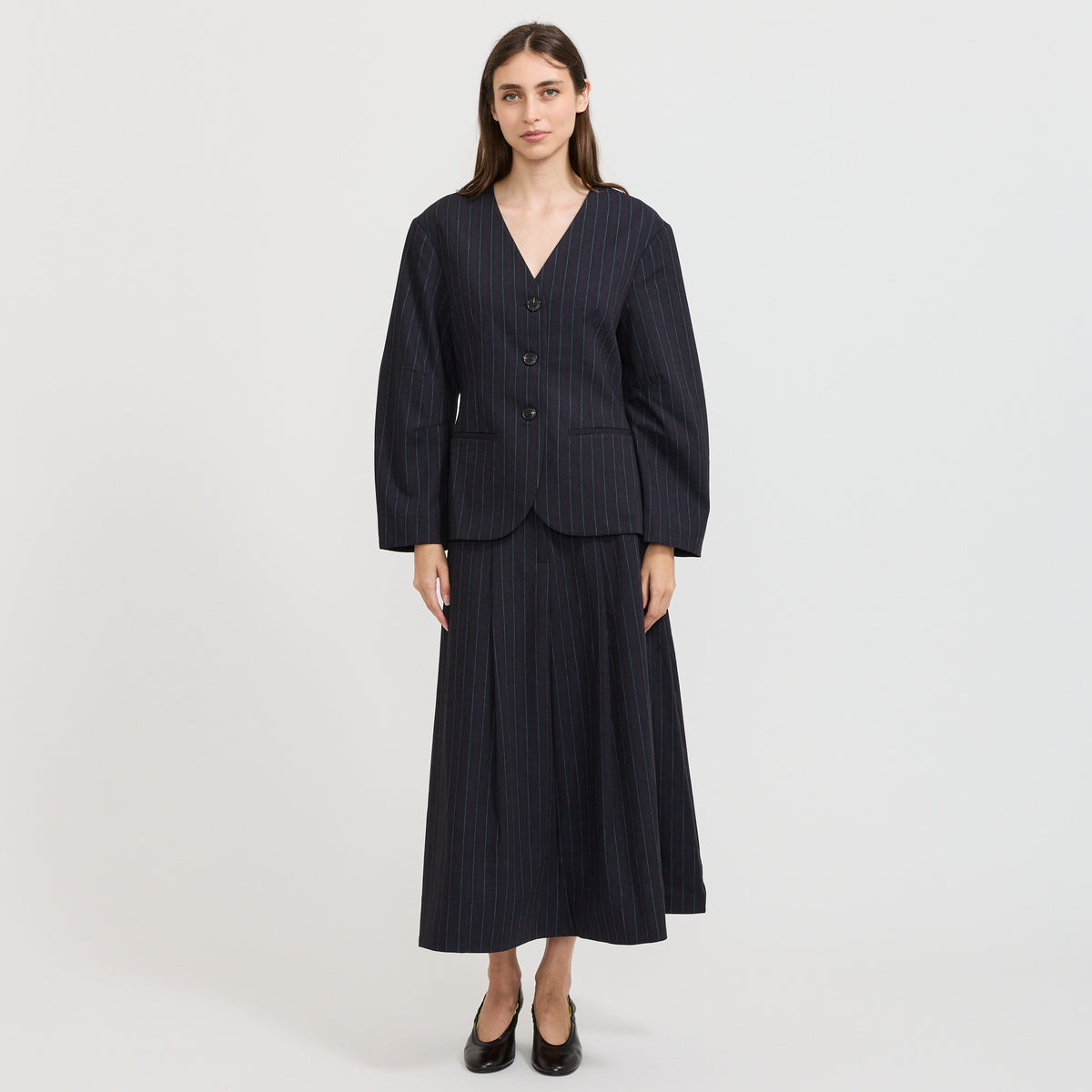 Botilma Blazer Navy Subtle Stripe