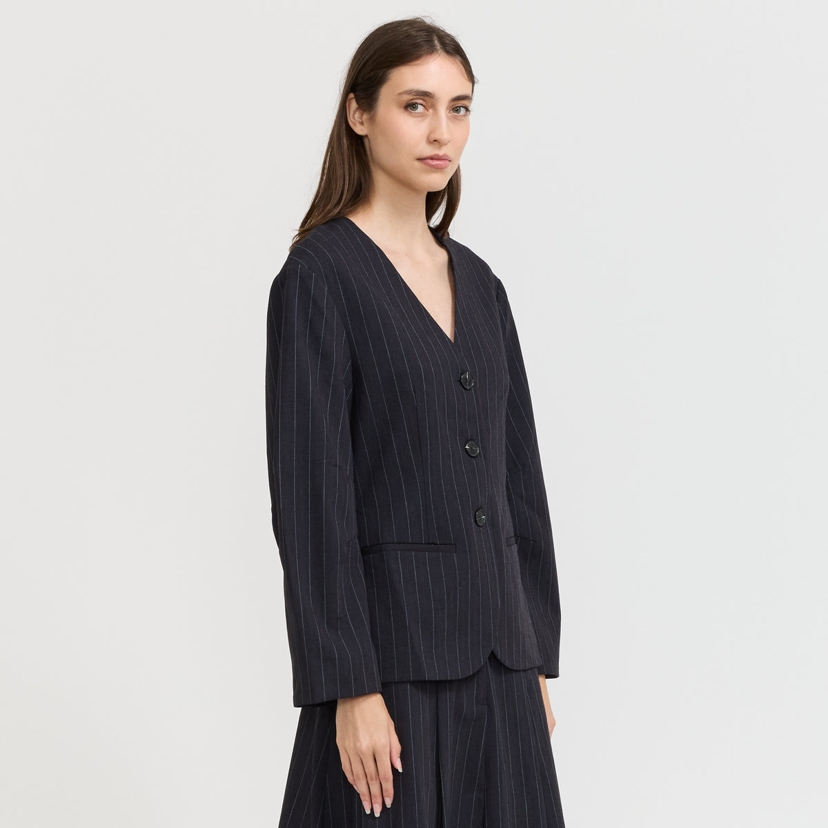 Botilma Blazer Navy Subtle Stripe