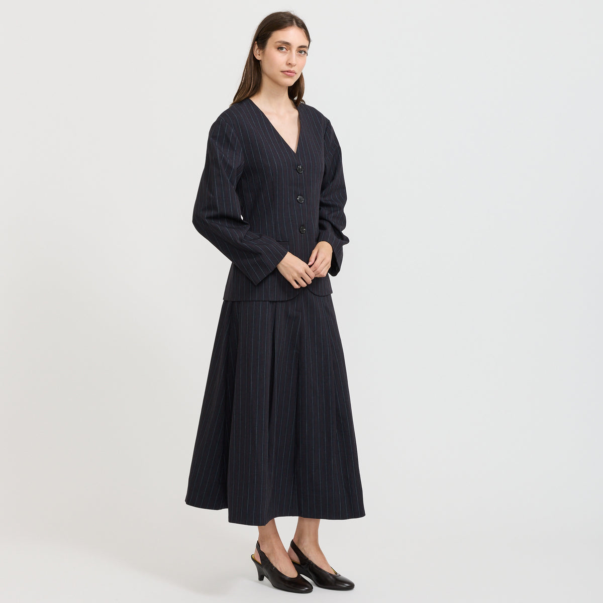 Botilma Blazer Navy Subtle Stripe