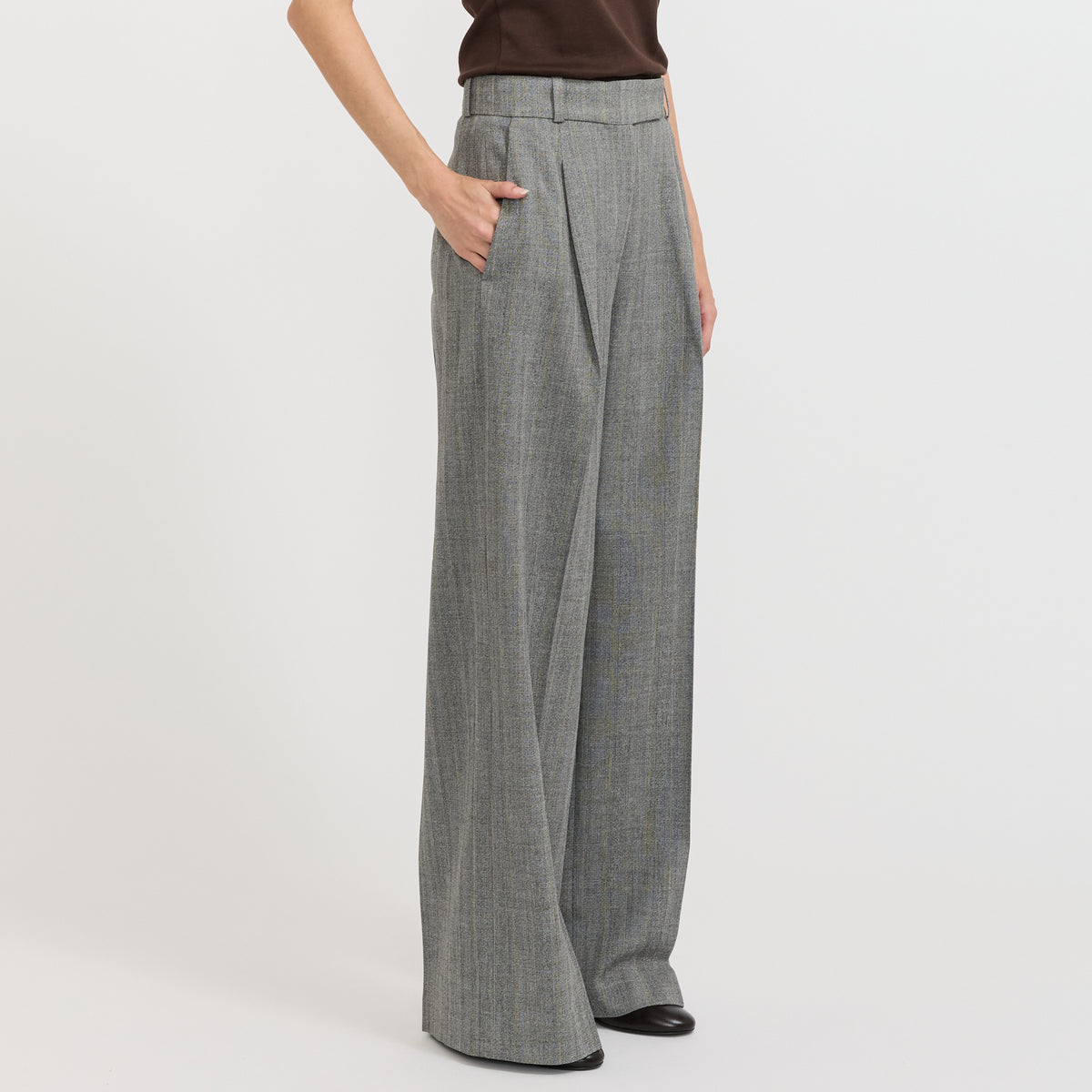Neya Trousers Grey Subtle Stripe
