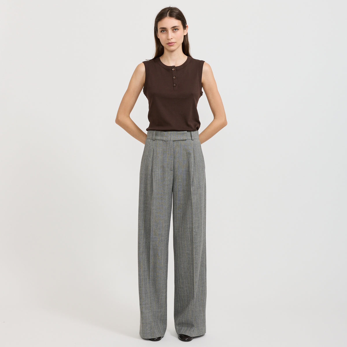 Neya Trousers Grey Subtle Stripe