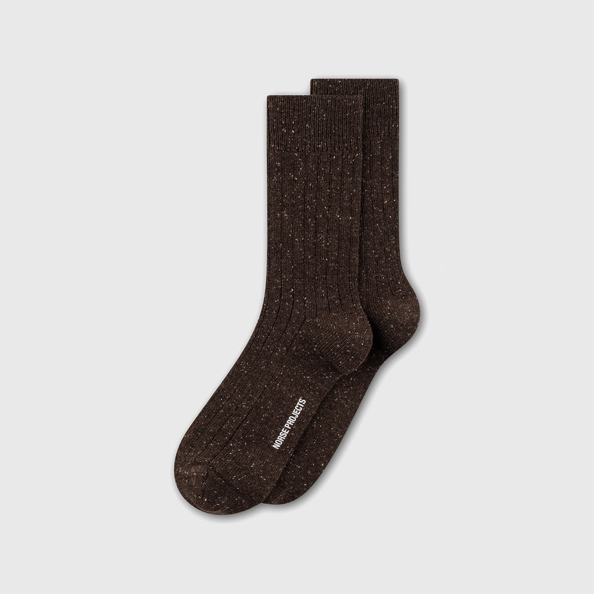 Bykle Neps Wool Fairisle Sock Seal Brown