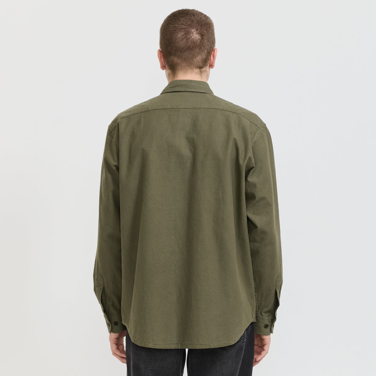 Nudie Jeans Co. | Julian Shirt Back Sateen Olive Green | Maplestore