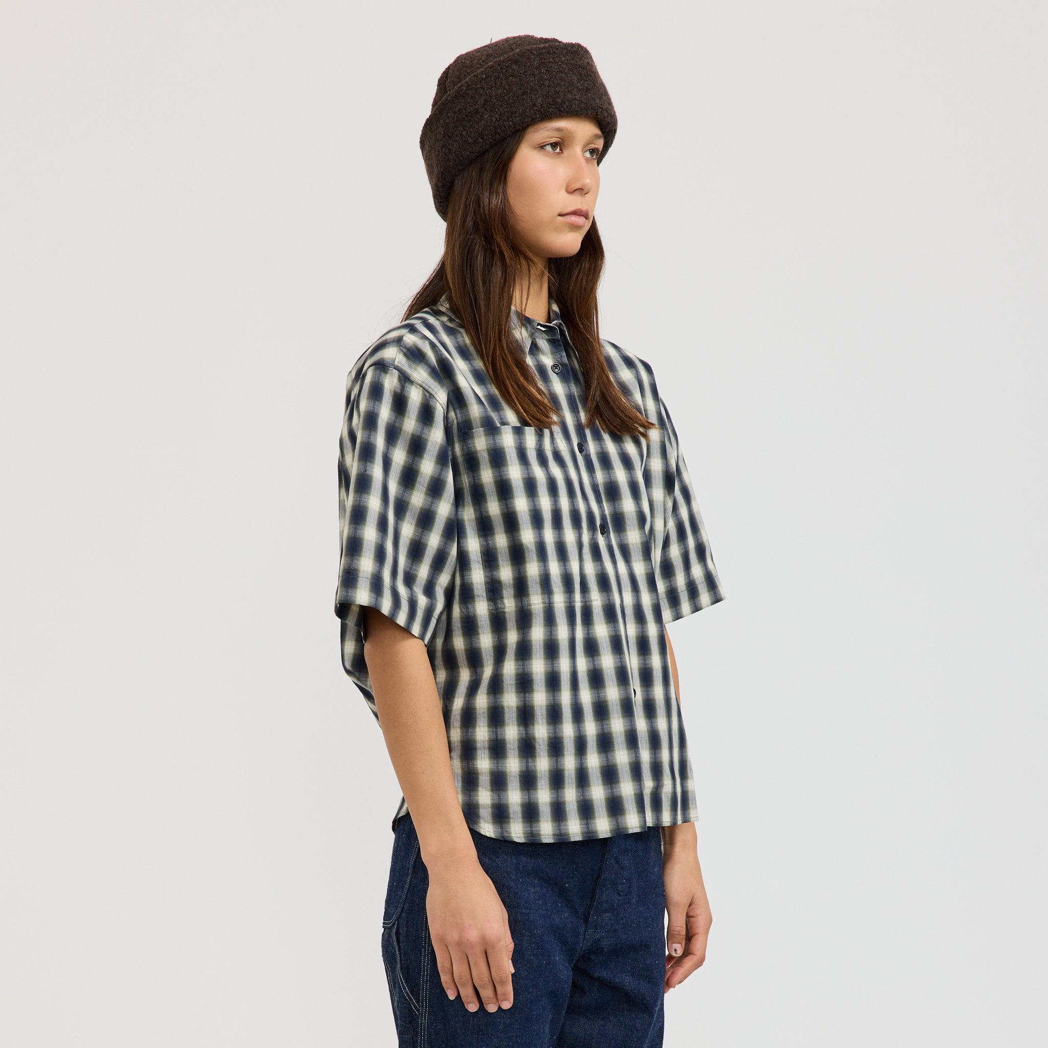 Recycled Wool Watch Cap Brown