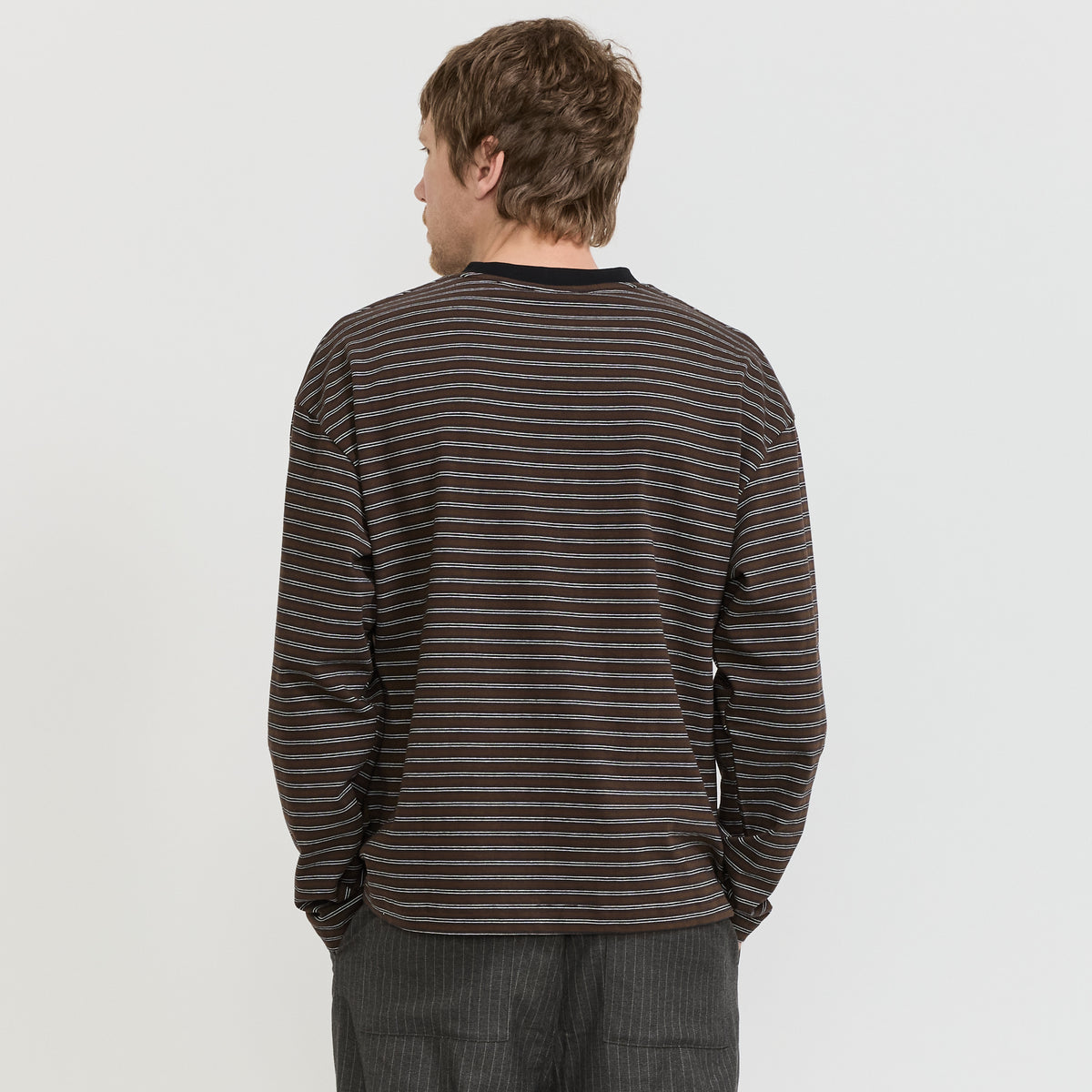 Kerferd Striped LS Tee Brown