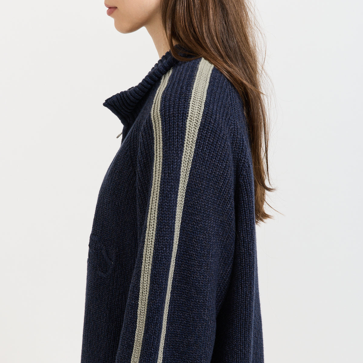 Wolfe Zip Knit Navy