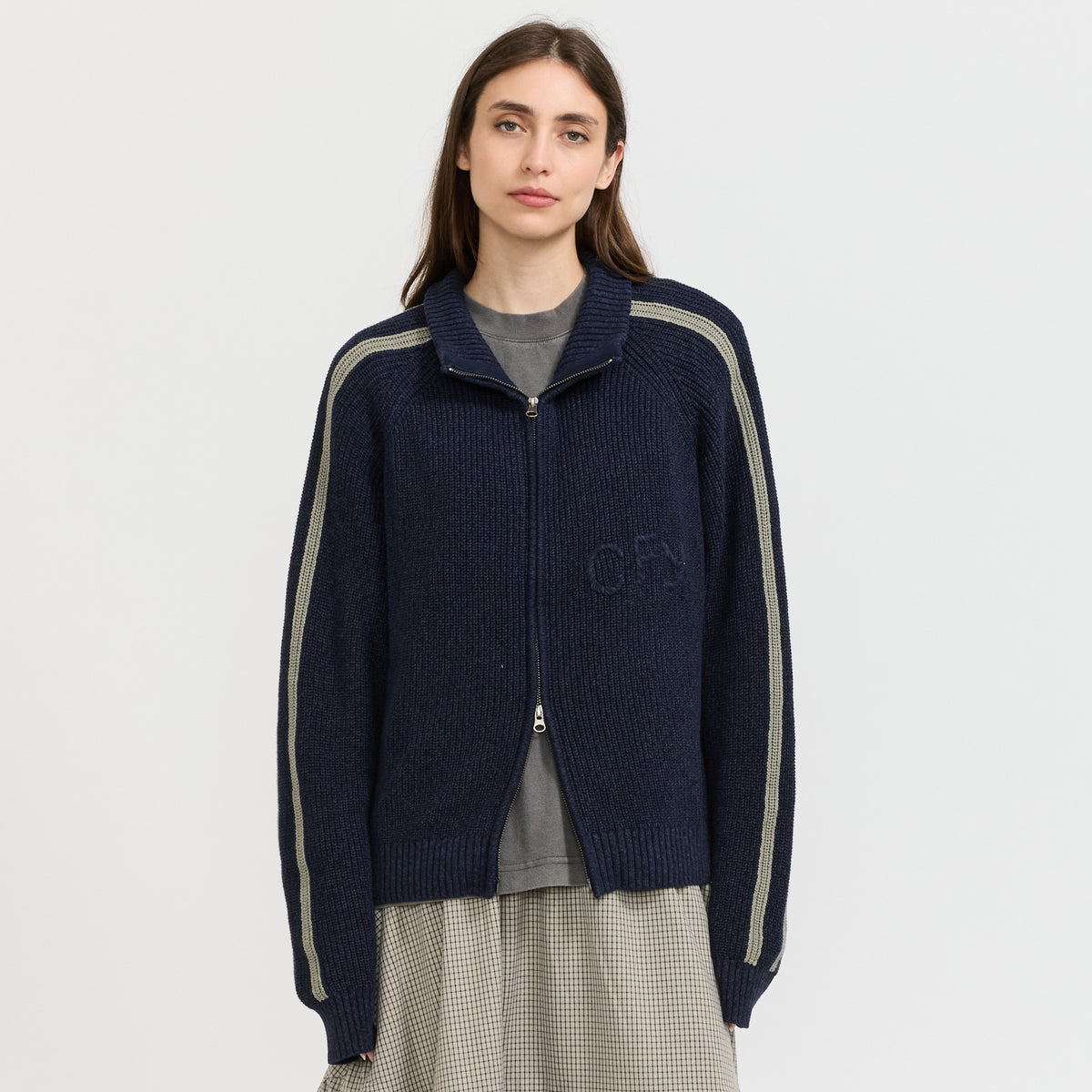 Wolfe Zip Knit Navy