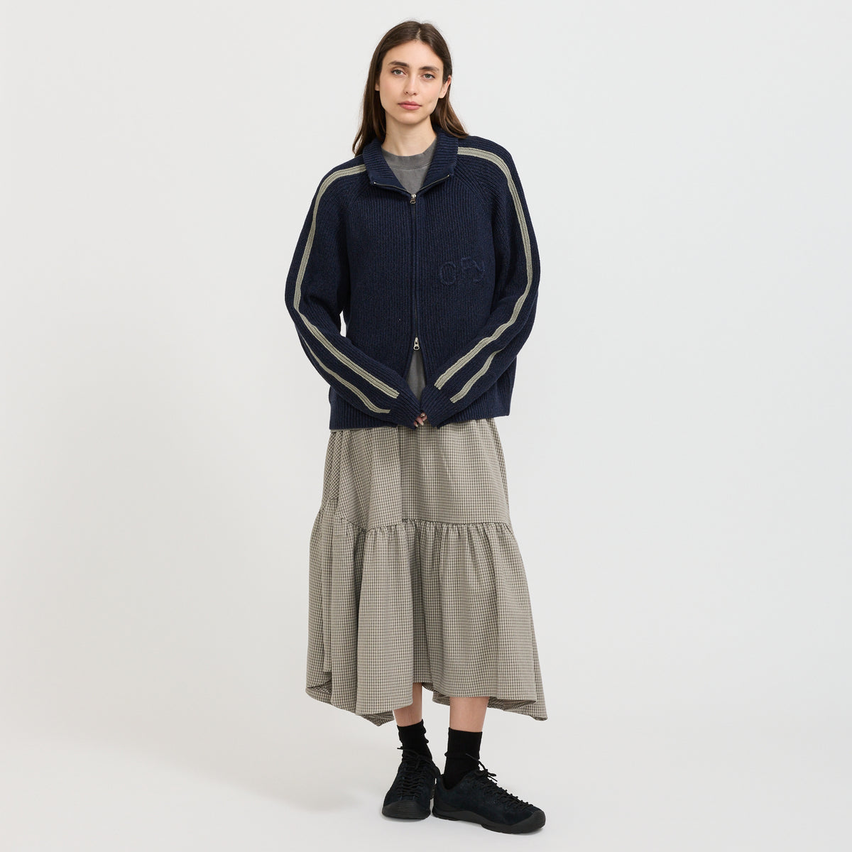 Wolfe Zip Knit Navy