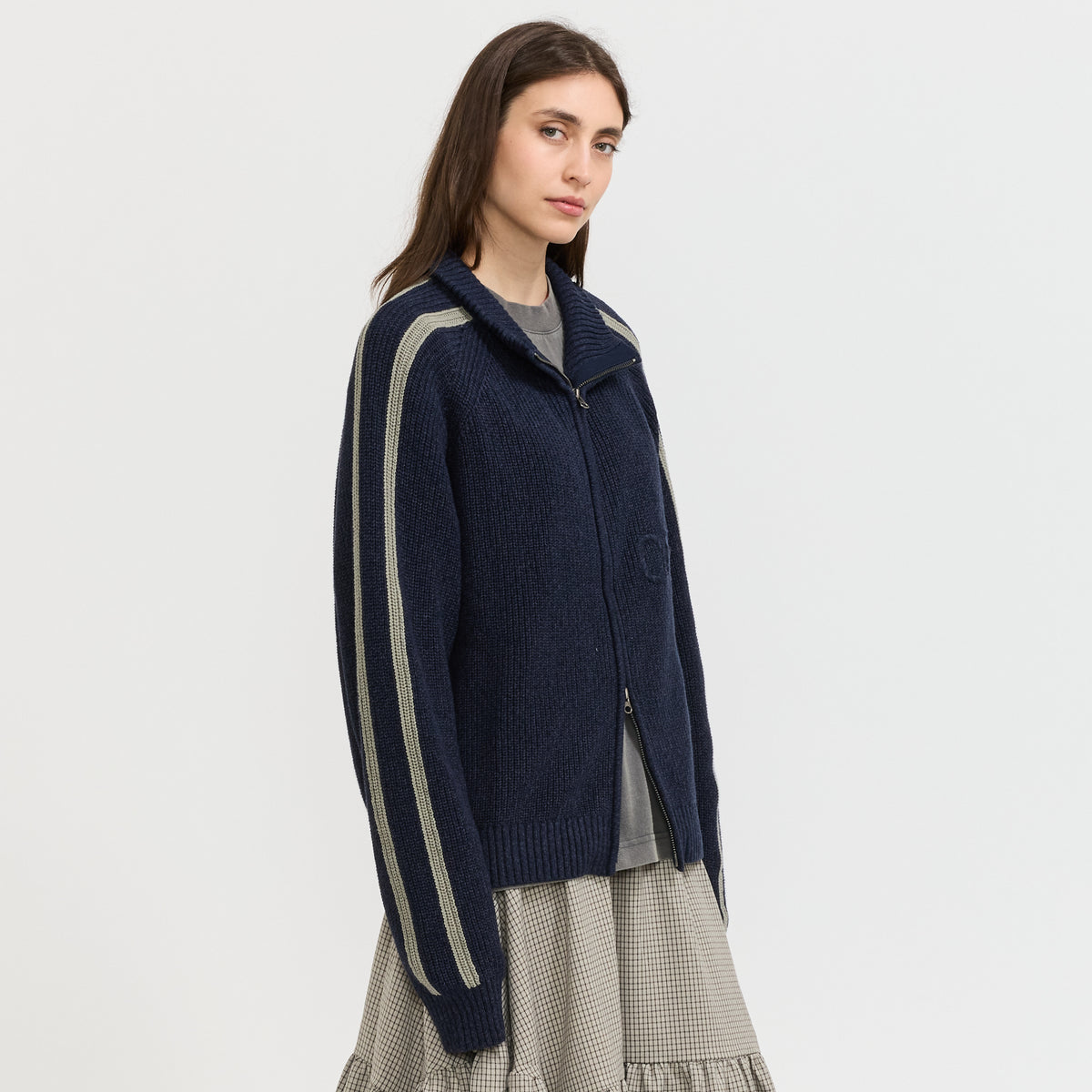 Wolfe Zip Knit Navy