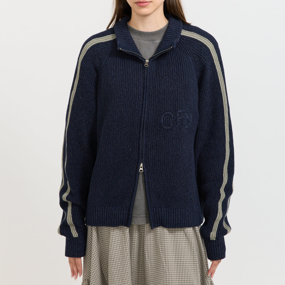 Wolfe Zip Knit Navy