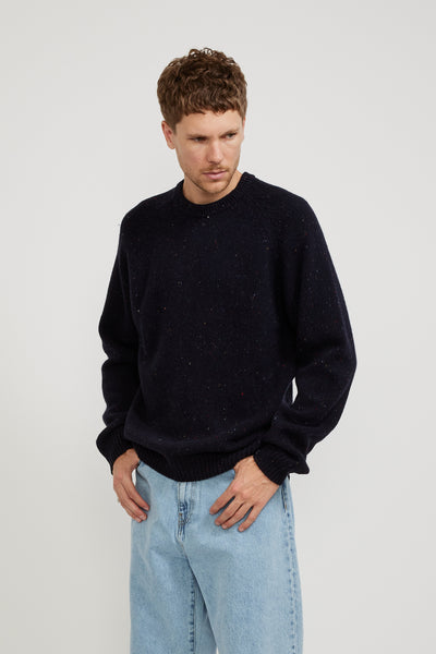 Carhartt WIP | Anglistic Sweater Speckled Dark Navy | Maplestore
