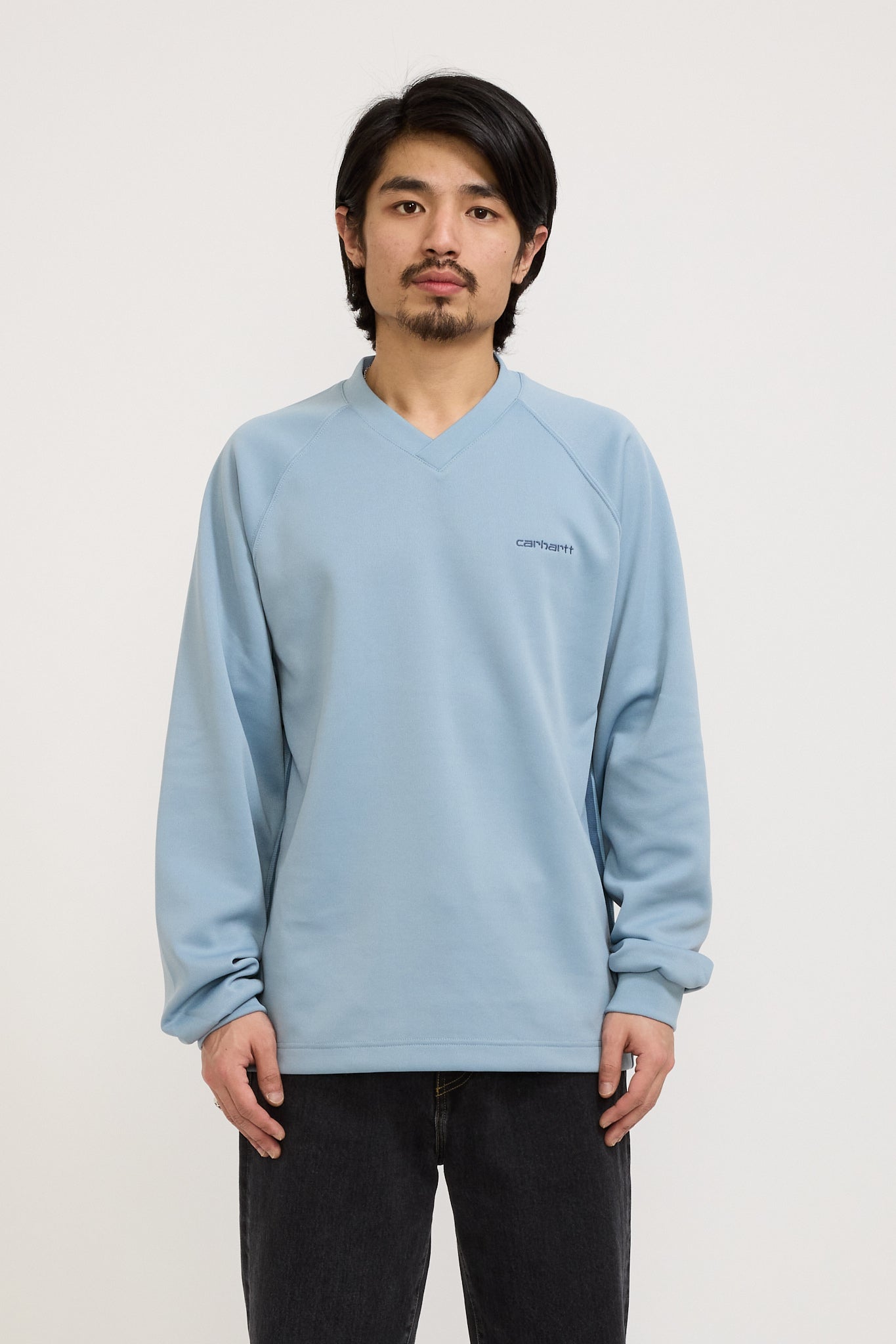 Carhartt WIP | Bolan V-Neck Sweat Dusty Ice/Positano | Maplestore