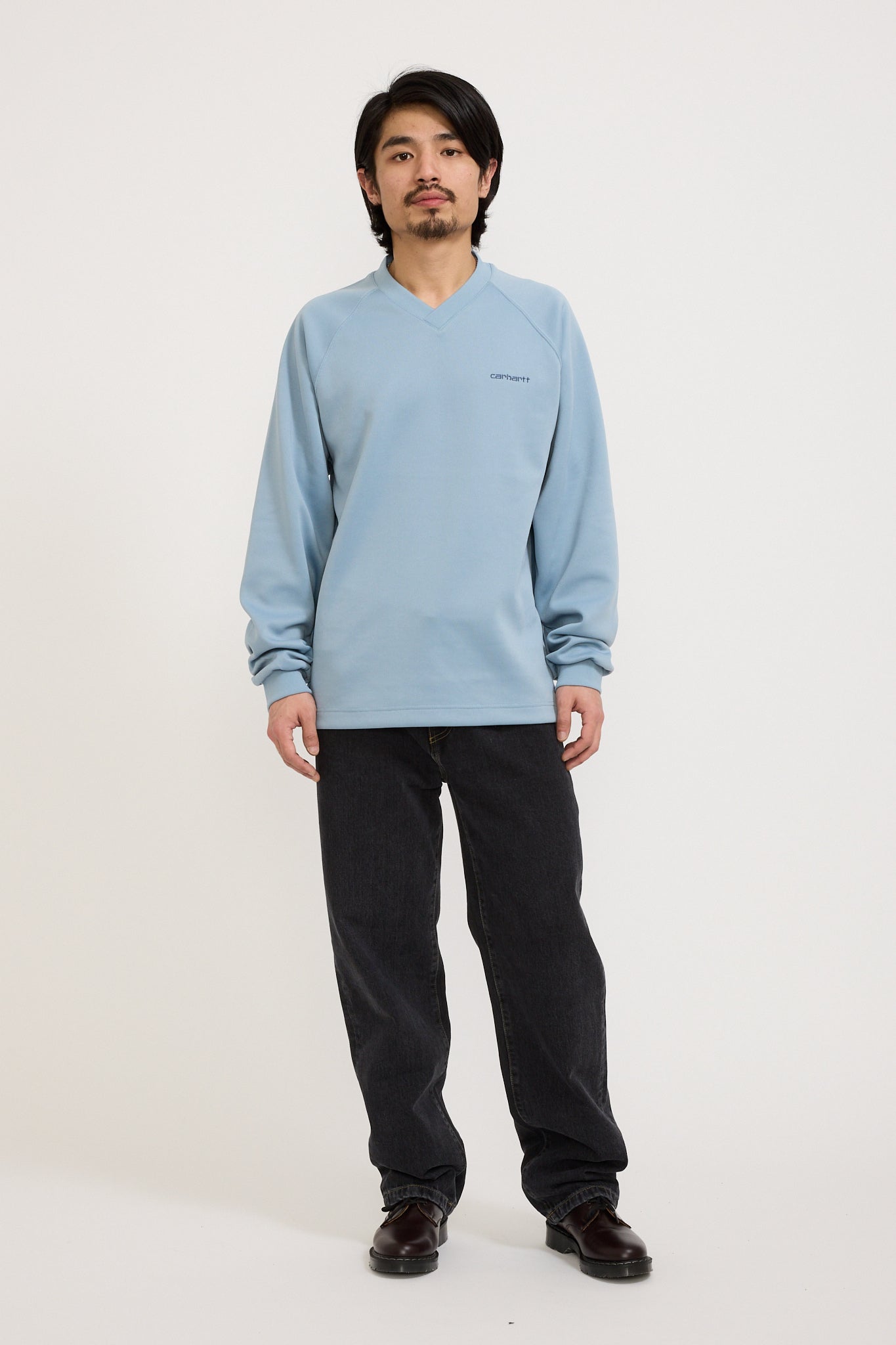 Carhartt WIP | Bolan V-Neck Sweat Dusty Ice/Positano | Maplestore