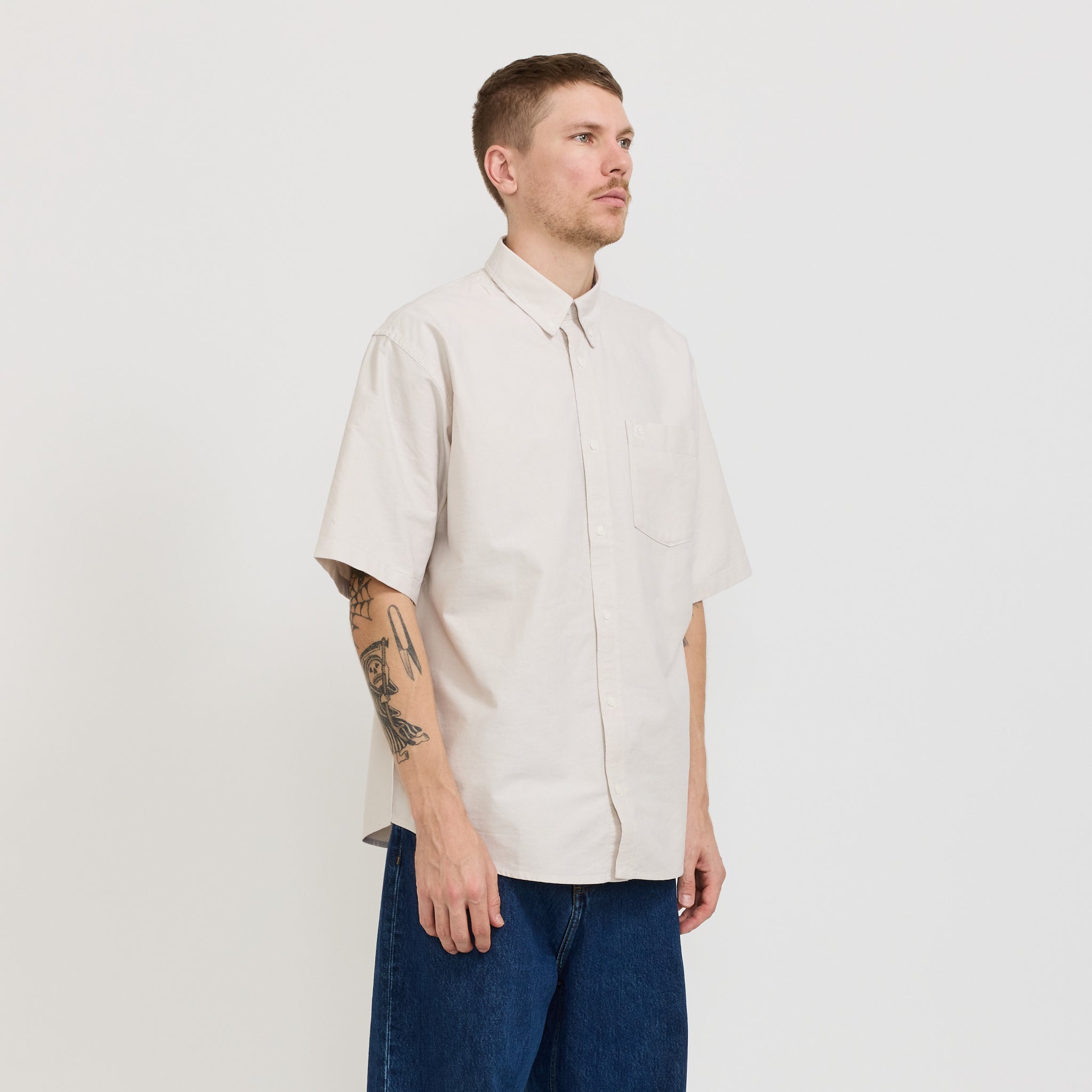Carhartt WIP | S/S Braxton Shirt Fleur De Sel/Wax | Maplestore