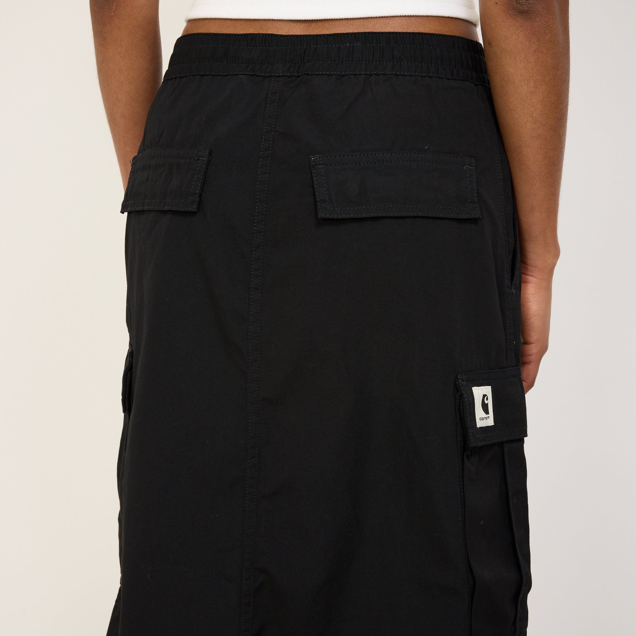 Carhartt WIP | Women's Cargo Skirt Long Black Rinsed | Maplestore