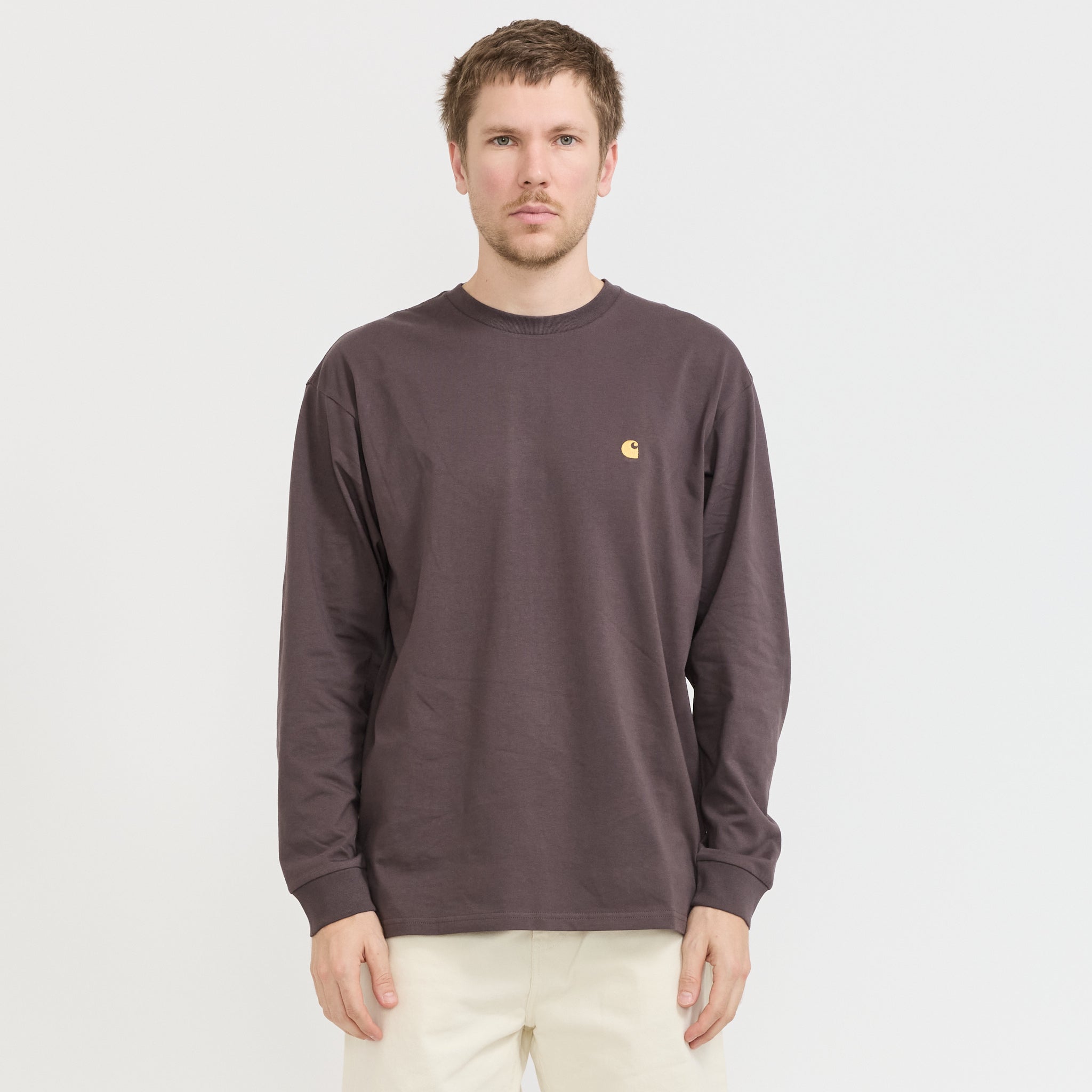 Carhartt WIP | L/S Chase T-Shirt Shale/Gold | Maplestore