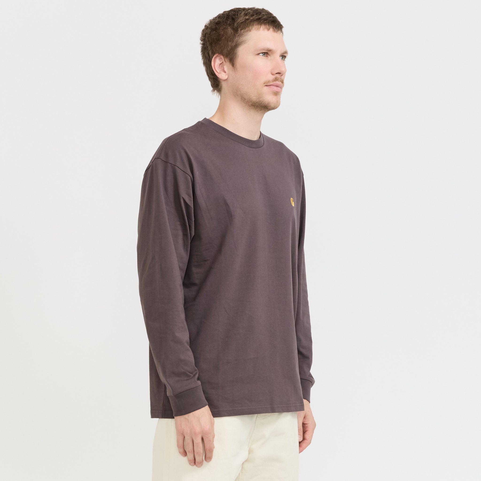 Carhartt WIP | L/S Chase T-Shirt Shale/Gold | Maplestore