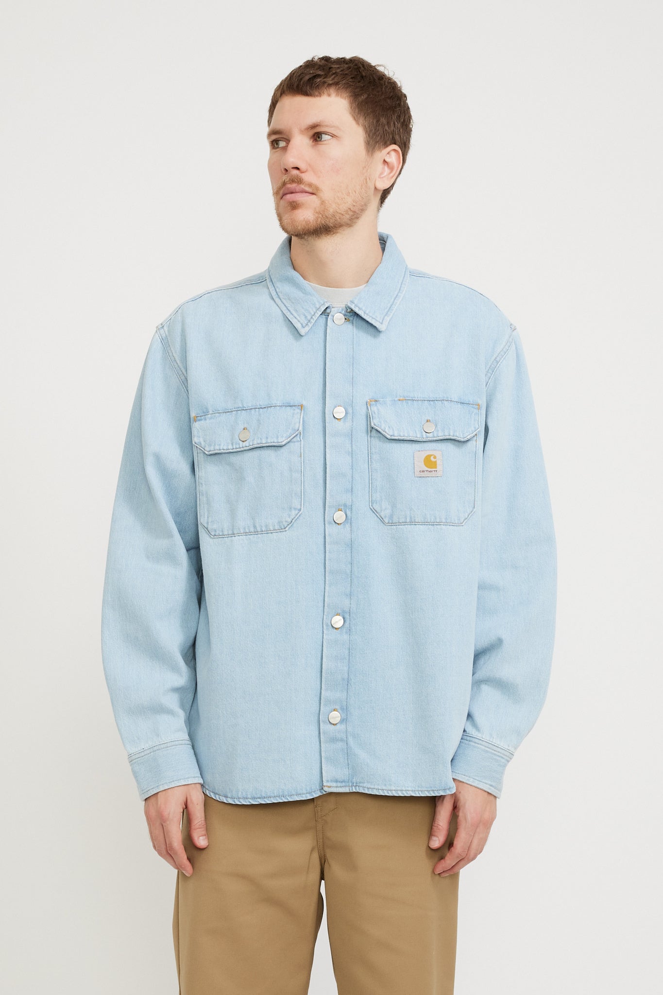 Carhartt WIP | Harvey Shirt Jacket Blue Stone Bleached | Maplestore