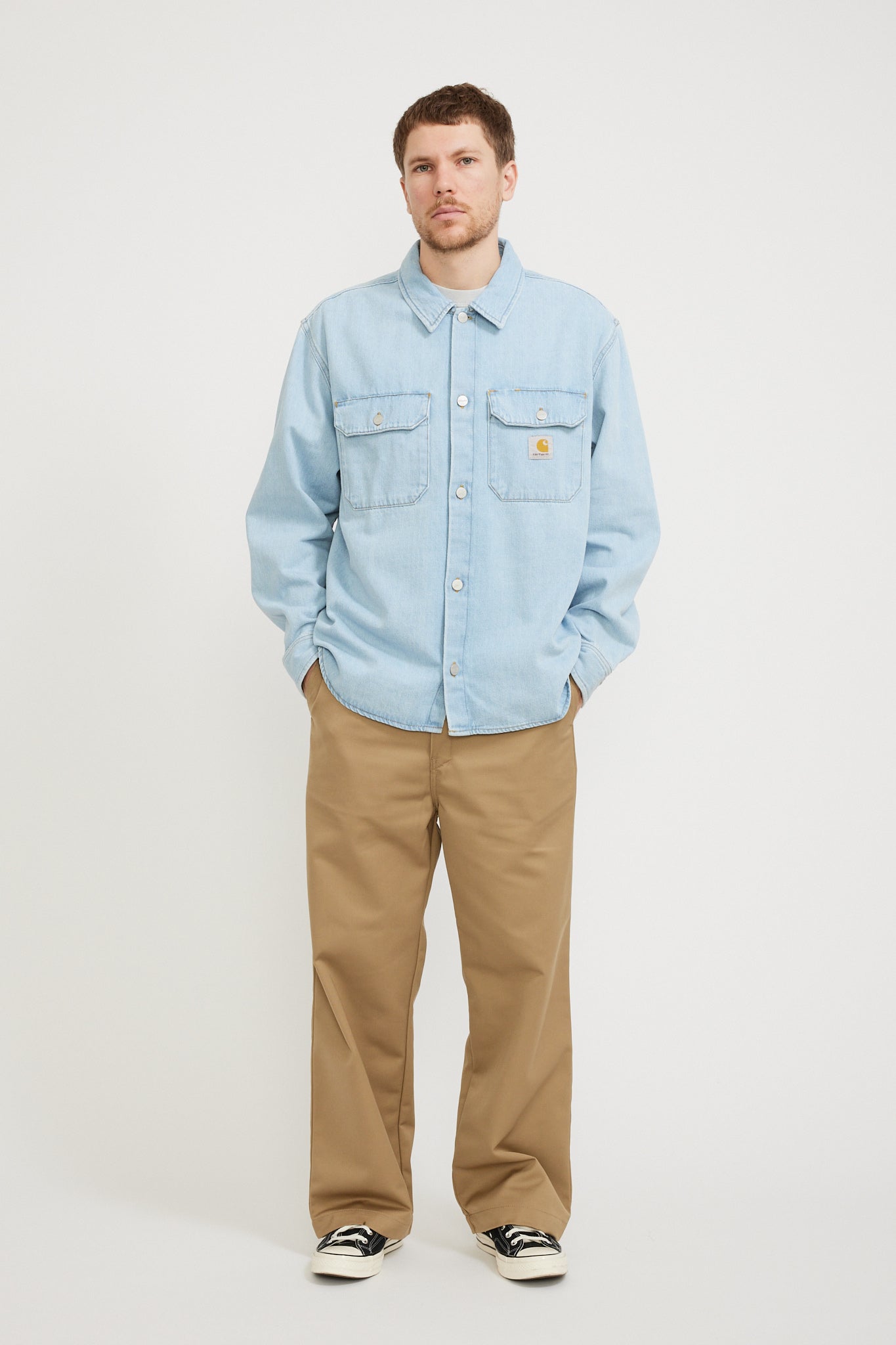 Carhartt WIP | Harvey Shirt Jacket Blue Stone Bleached | Maplestore