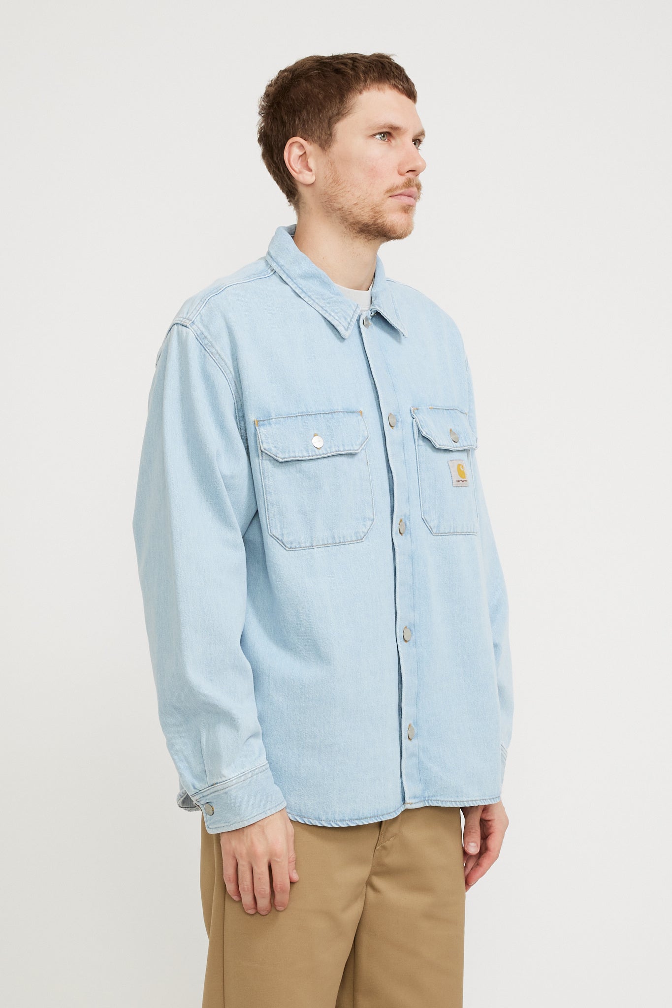 Carhartt WIP | Harvey Shirt Jacket Blue Stone Bleached | Maplestore