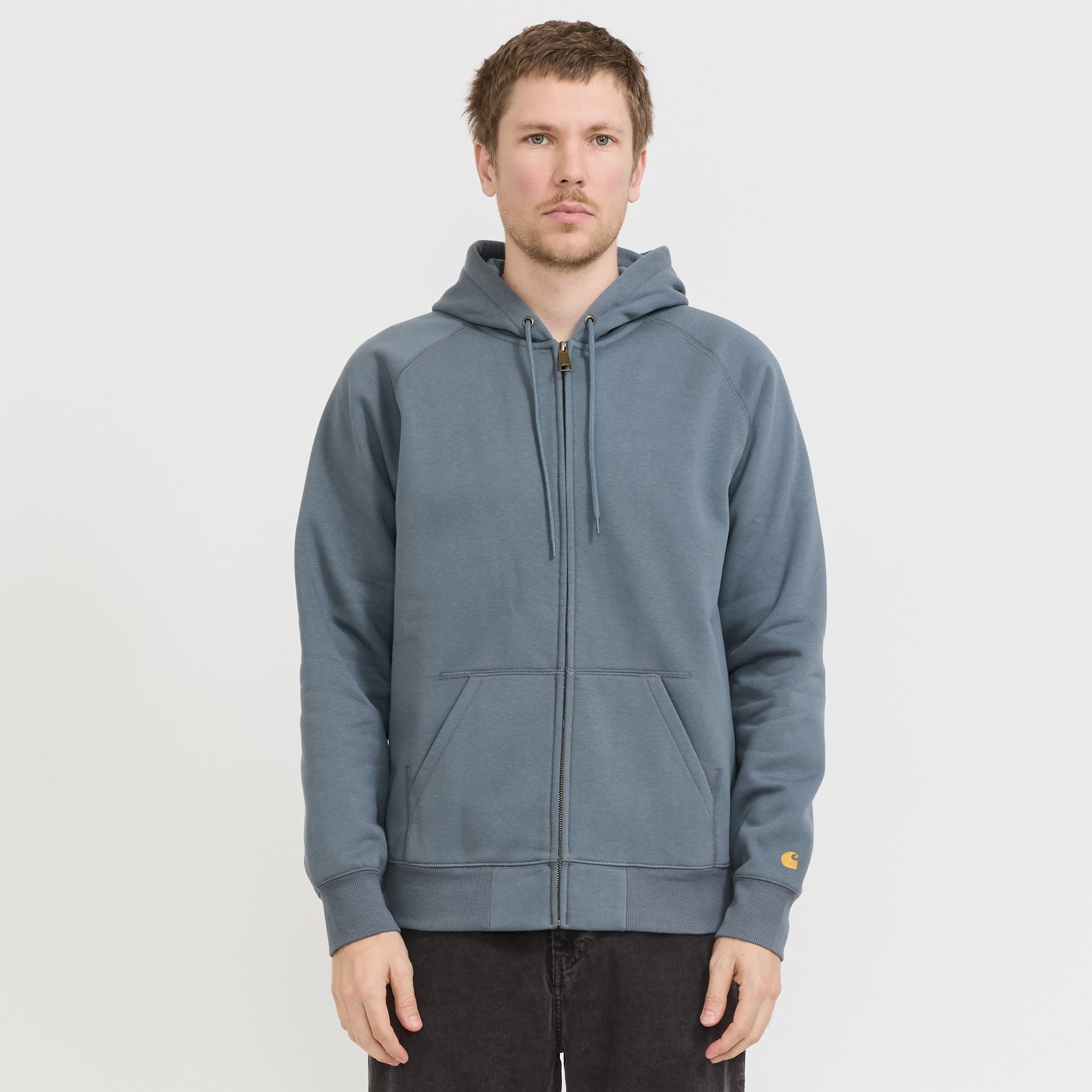 Carhartt WIP | Hooded Chase Jacket Cozy Blue/Gold | Maplestore
