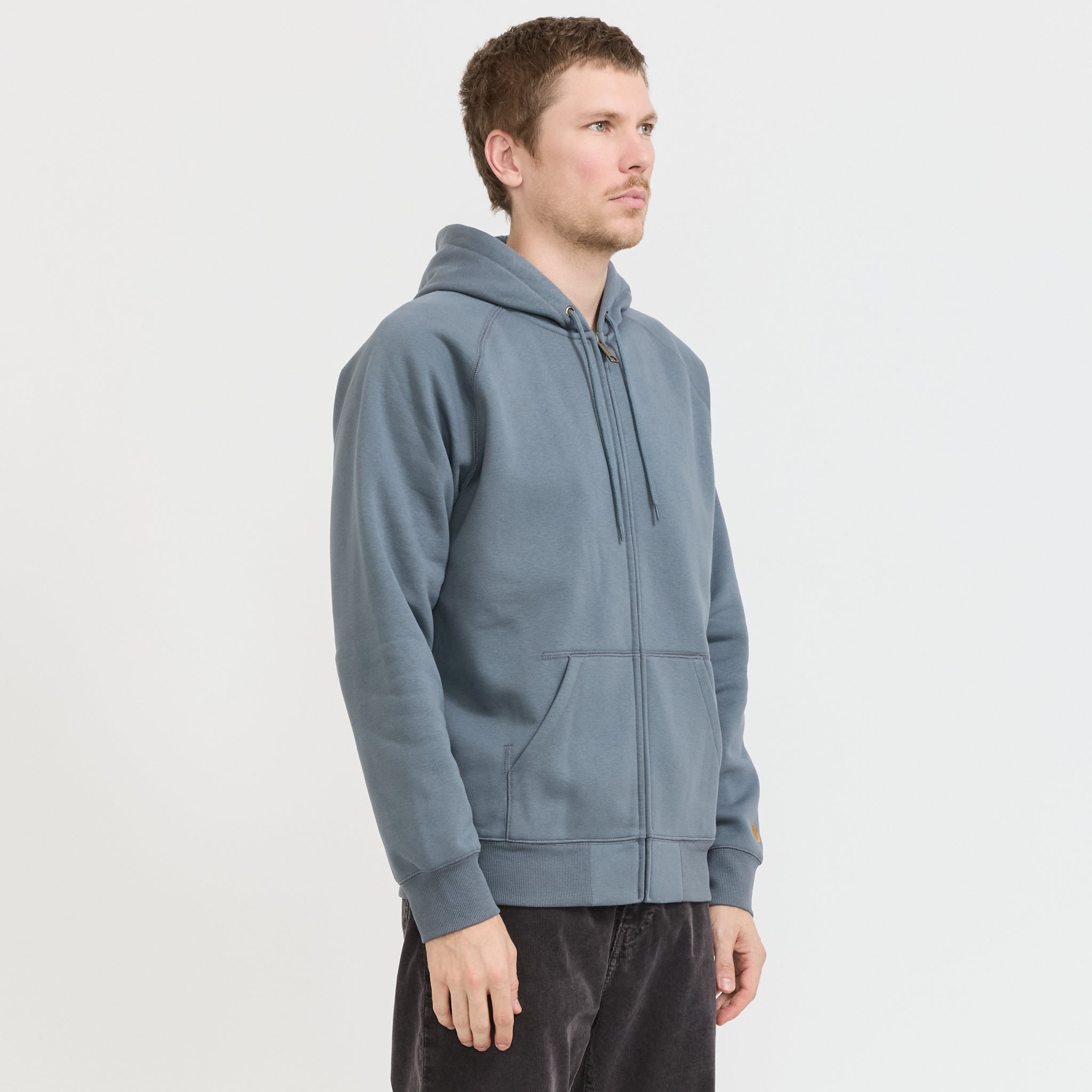 Carhartt WIP | Hooded Chase Jacket Cozy Blue/Gold | Maplestore