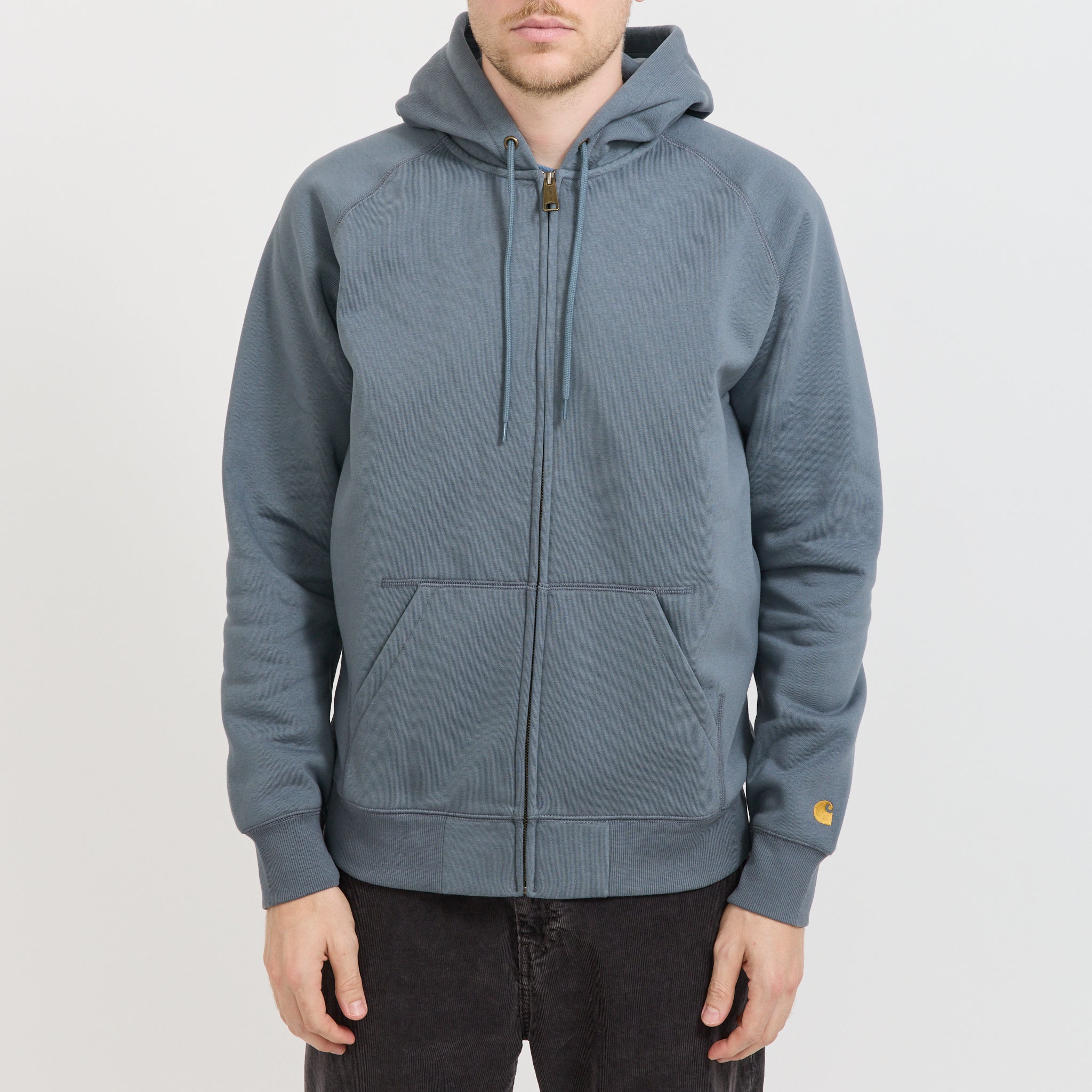 Carhartt WIP | Hooded Chase Jacket Cozy Blue/Gold | Maplestore