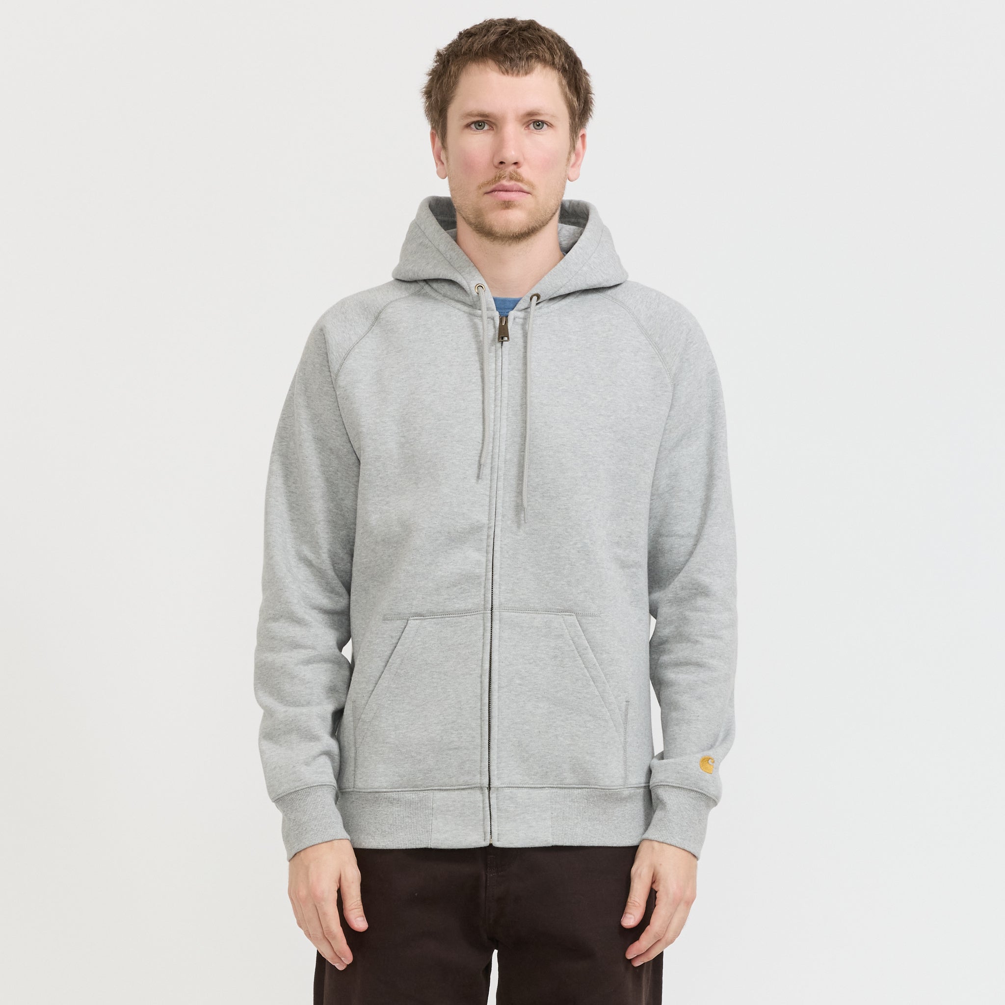 Carhartt WIP | Hooded Chase Jacket Grey Heather/Gold | Maplestore