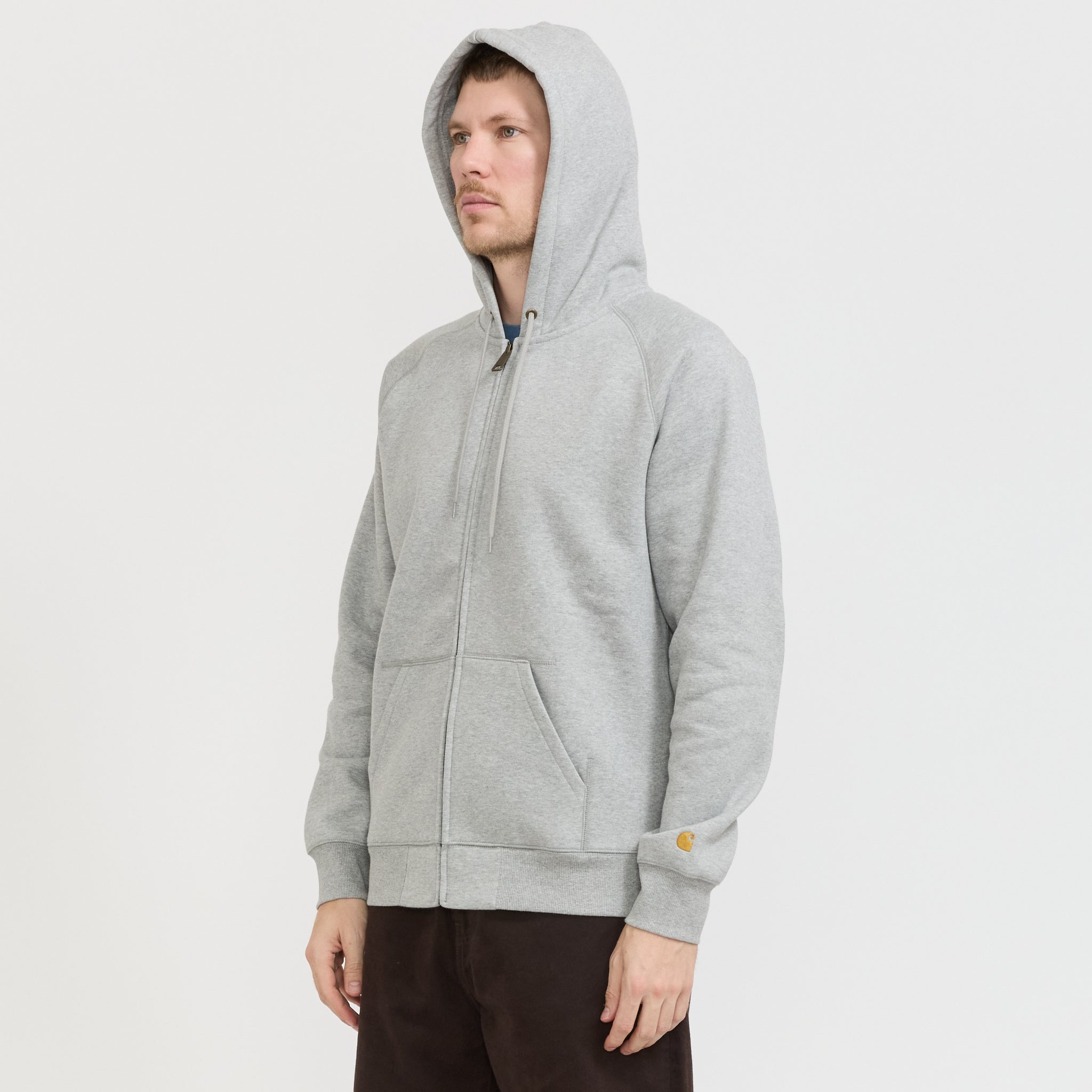 Carhartt WIP | Hooded Chase Jacket Grey Heather/Gold | Maplestore