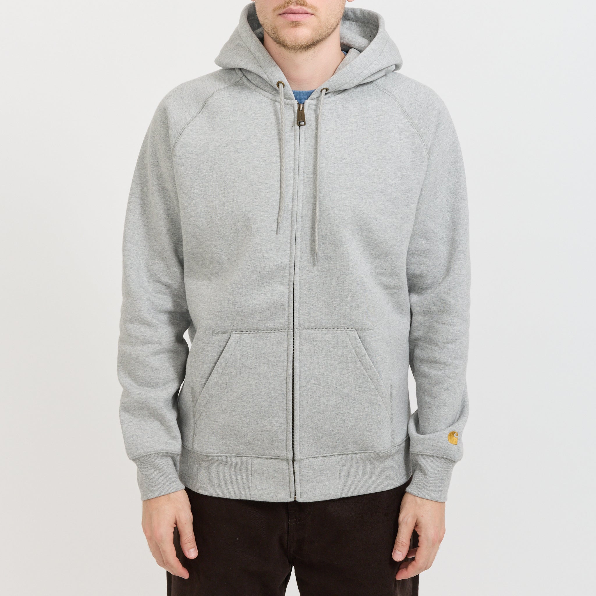 Carhartt WIP | Hooded Chase Jacket Grey Heather/Gold | Maplestore
