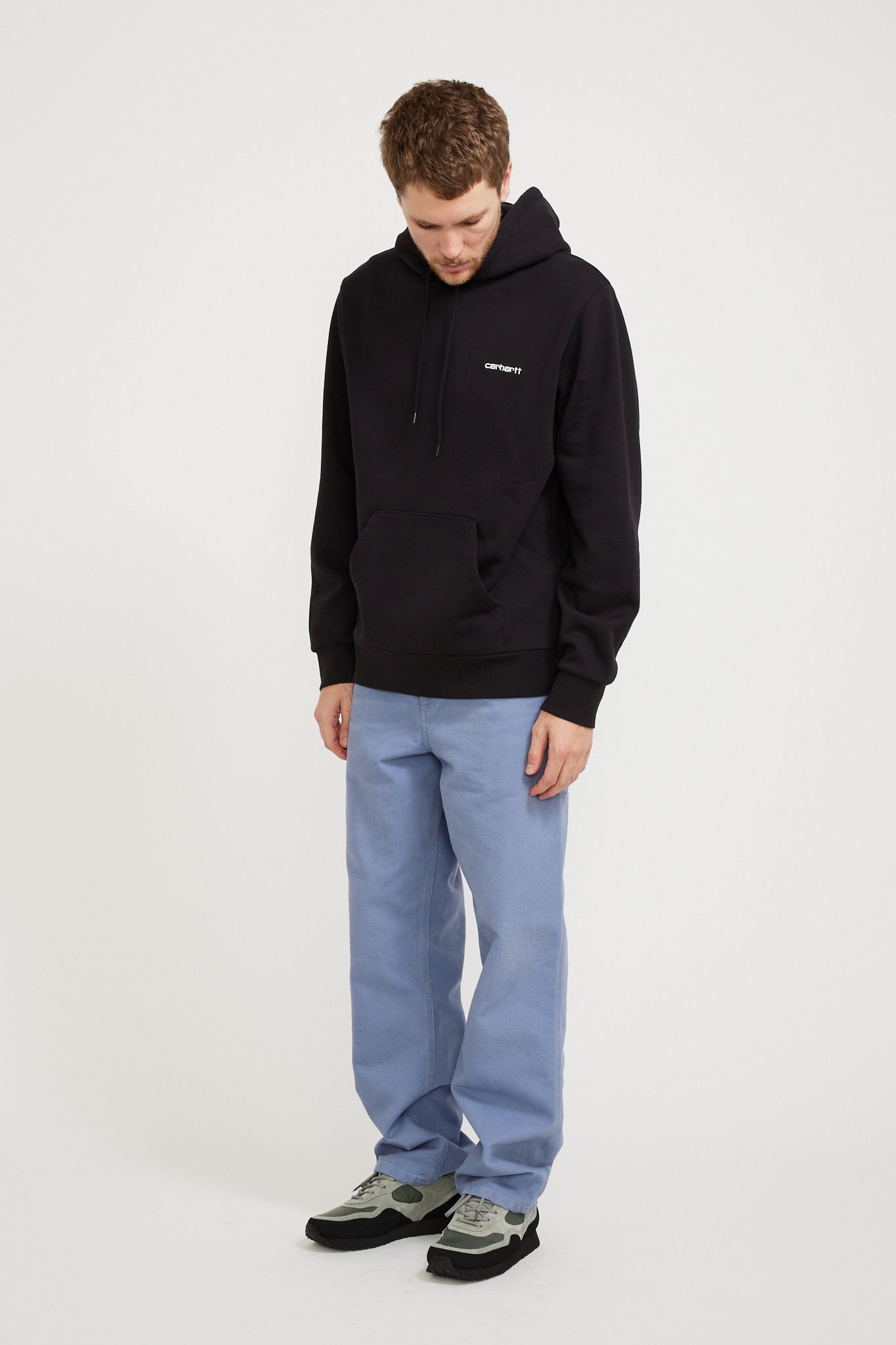 Carhartt WIP | Hooded Script Embroidery Sweat Black/White | Maplestore