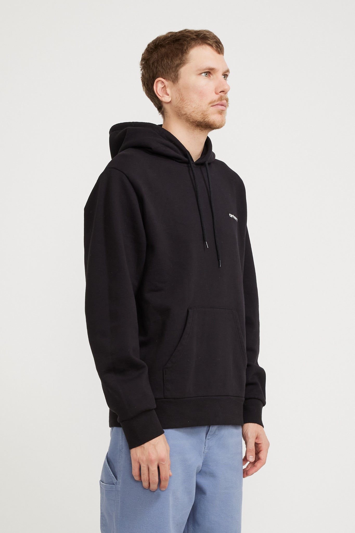 Carhartt WIP | Hooded Script Embroidery Sweat Black/White | Maplestore