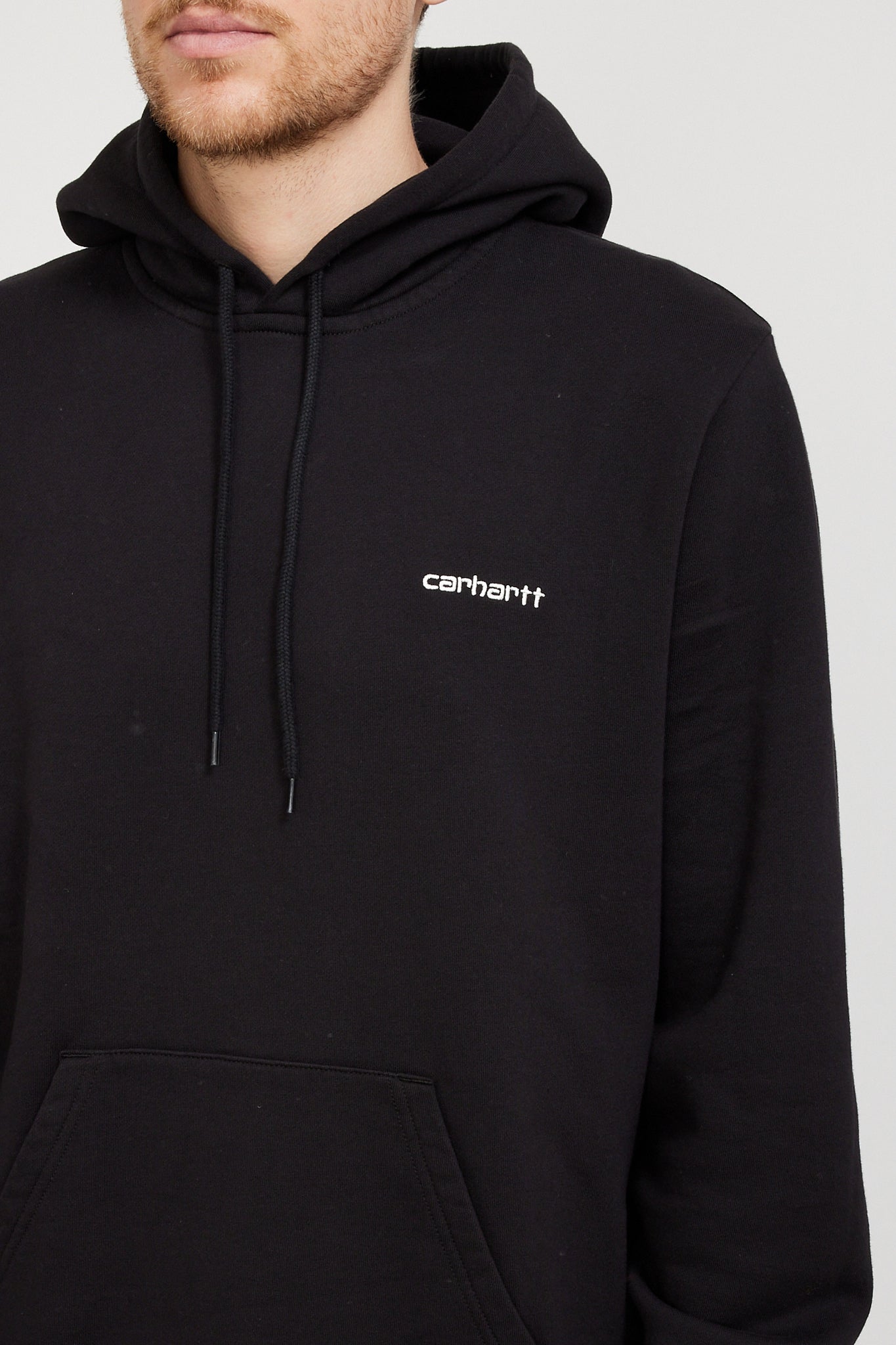 Carhartt WIP | Hooded Script Embroidery Sweat Black/White | Maplestore