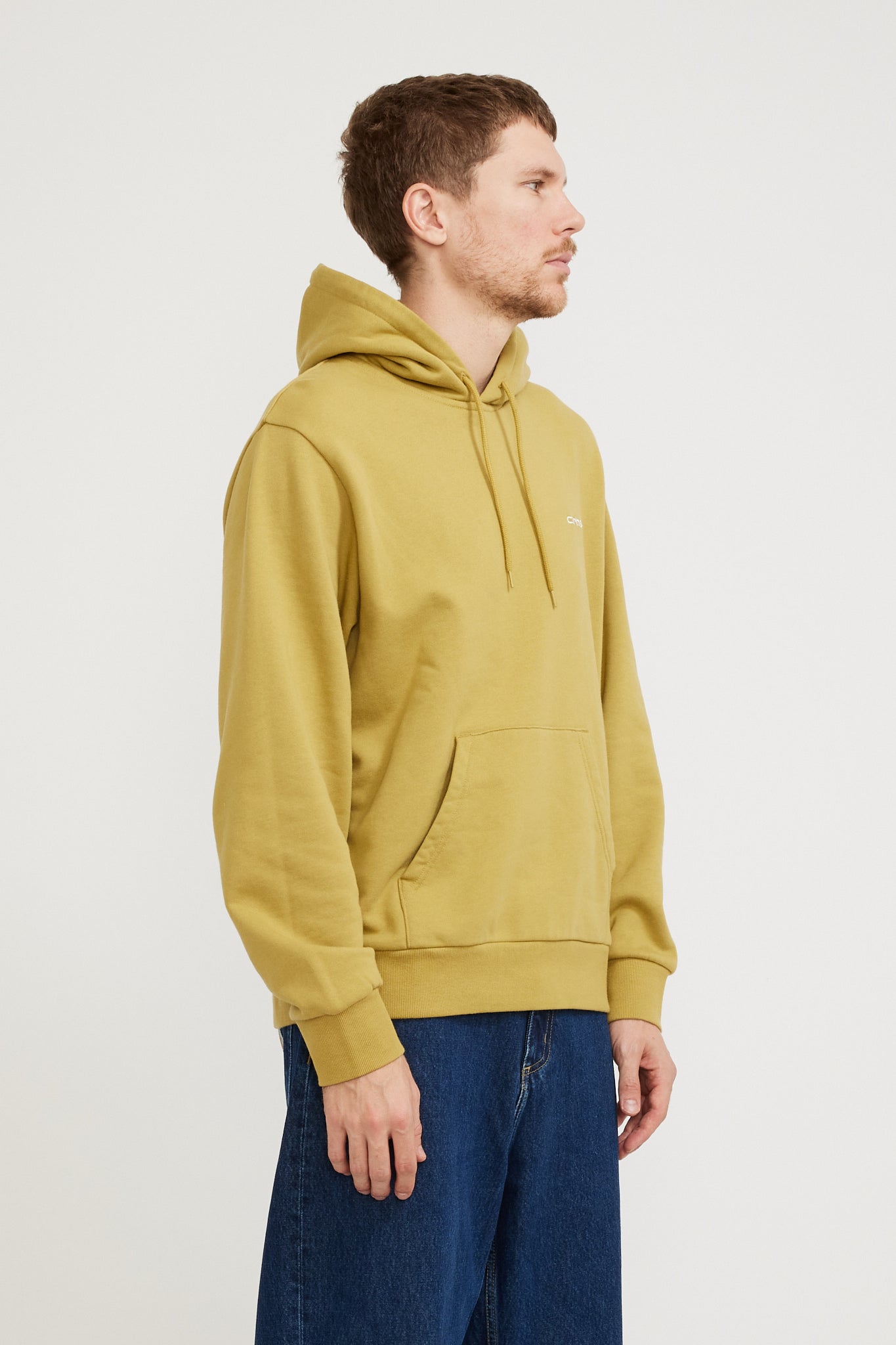 Carhartt WIP | Hooded Script Embroidery Sweat Agate/White | Maplestore