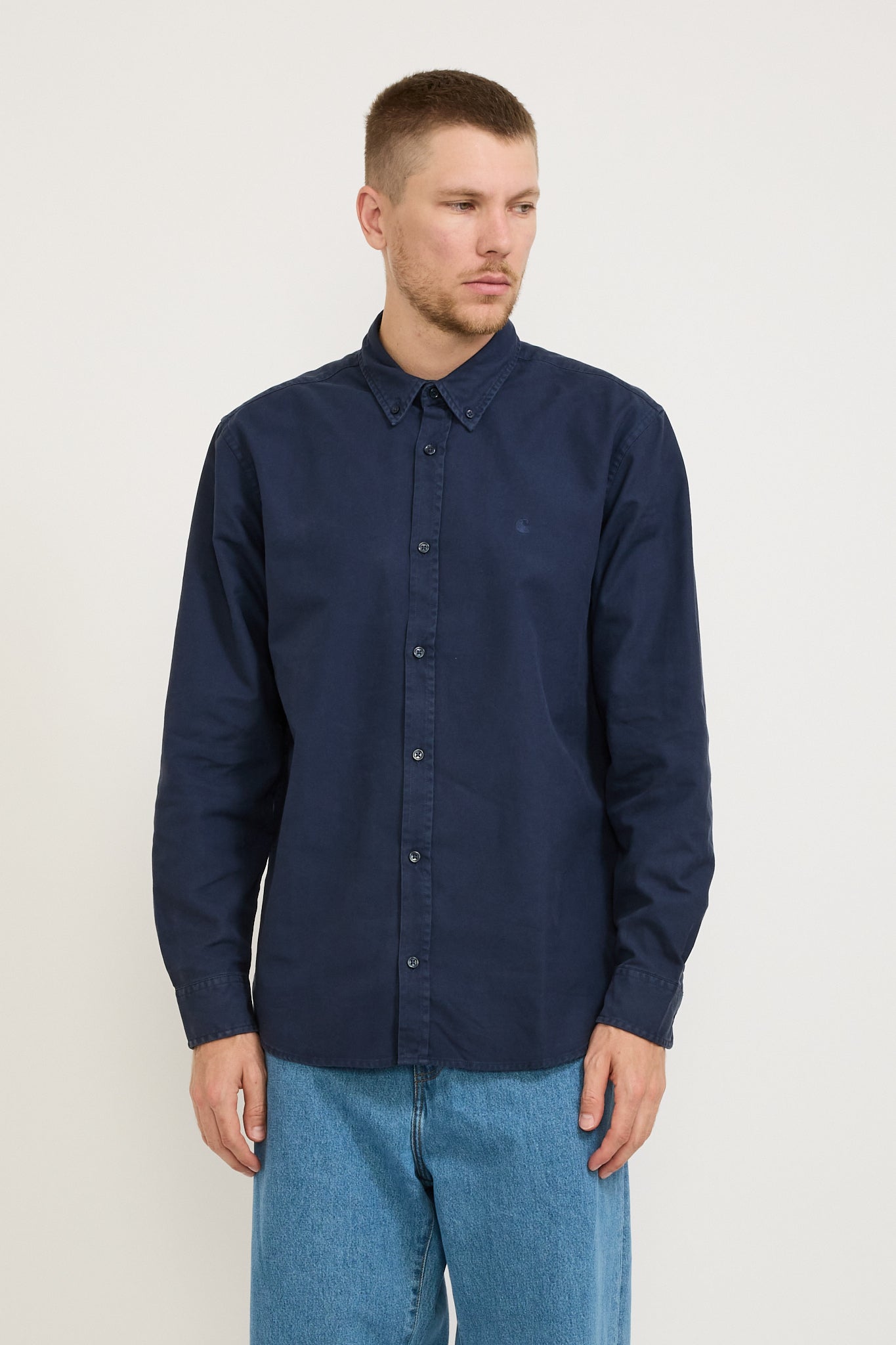 L/S Bolton Shirt Air Force Blue Garment