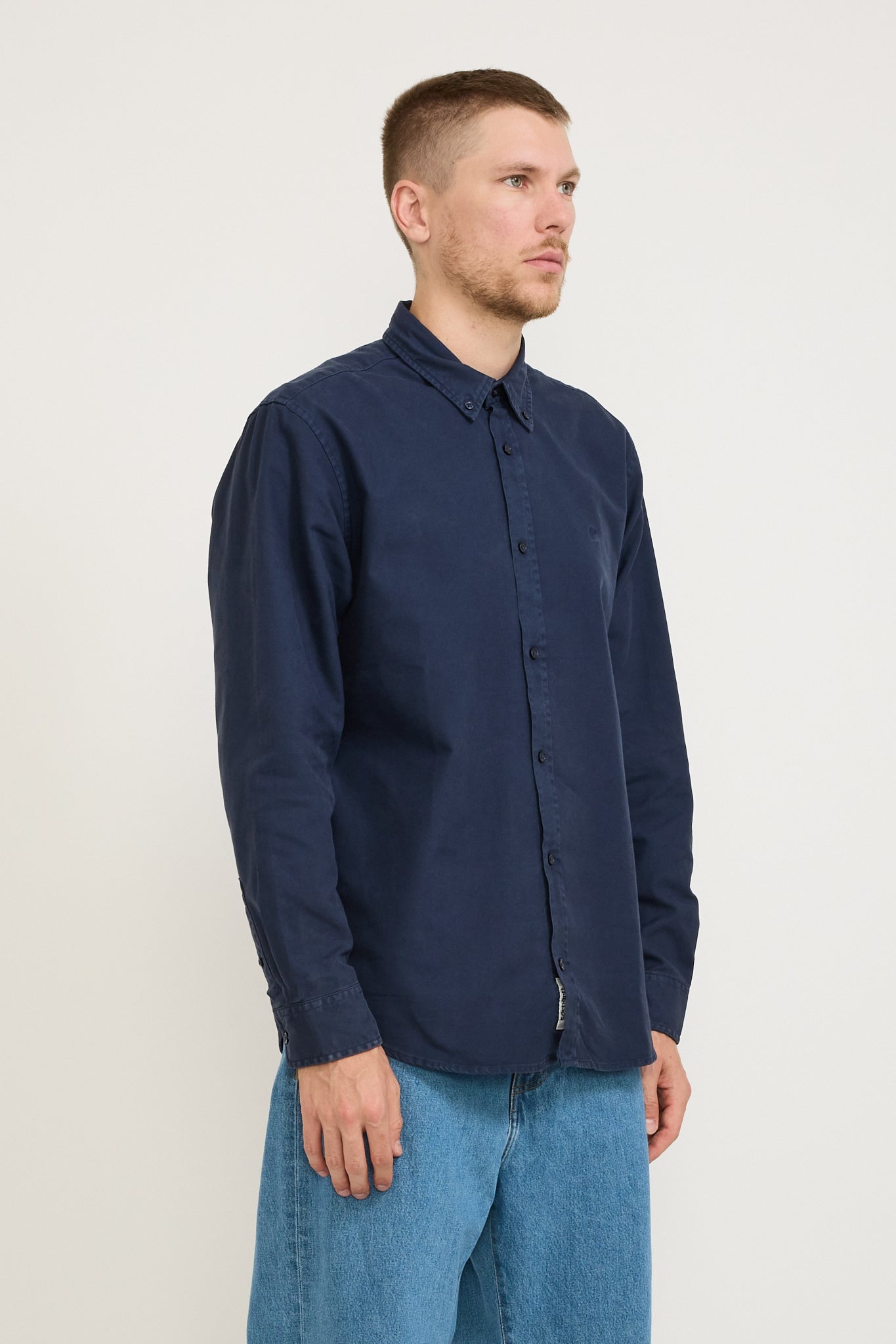 L/S Bolton Shirt Air Force Blue Garment