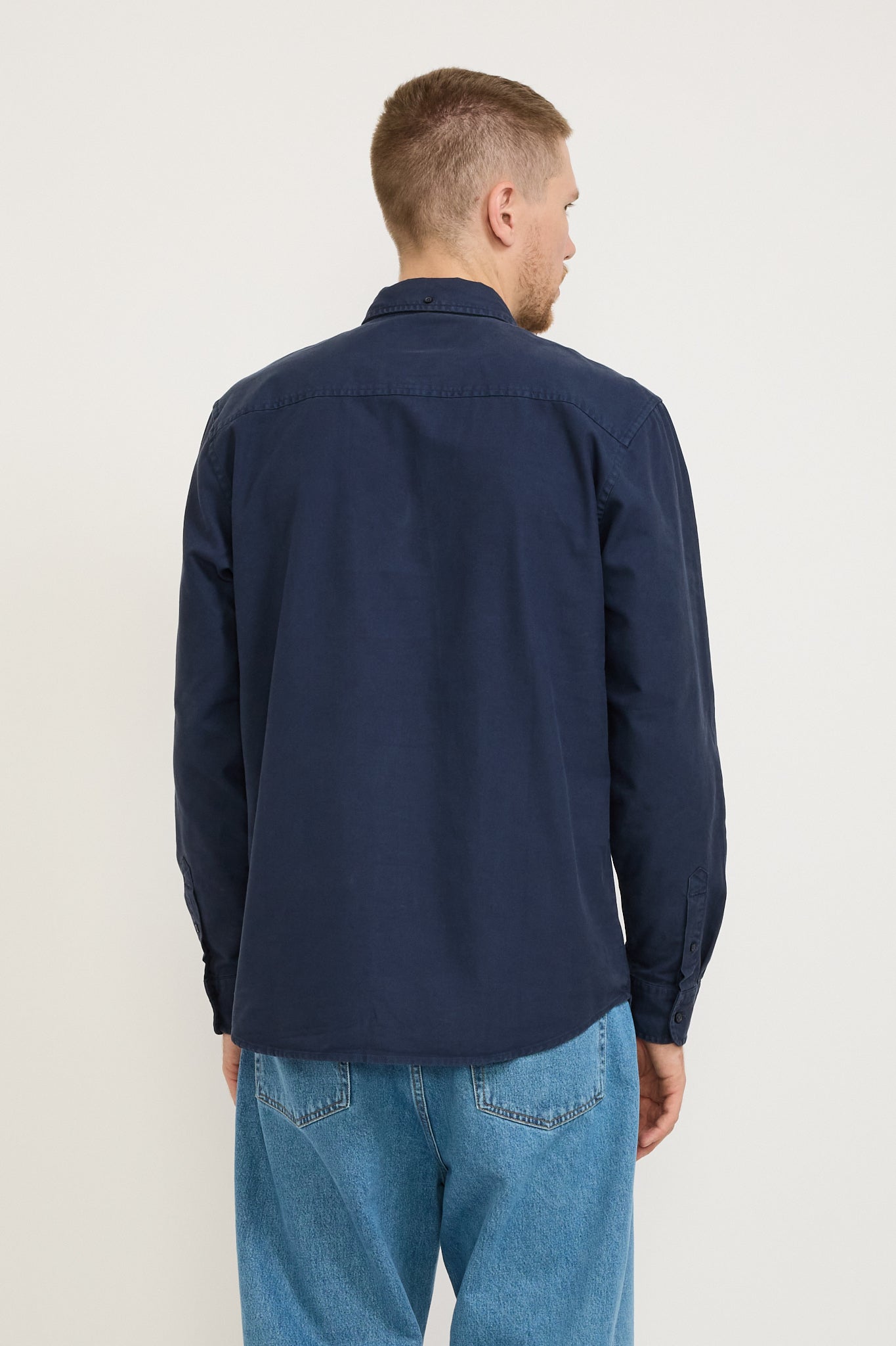 L/S Bolton Shirt Air Force Blue Garment