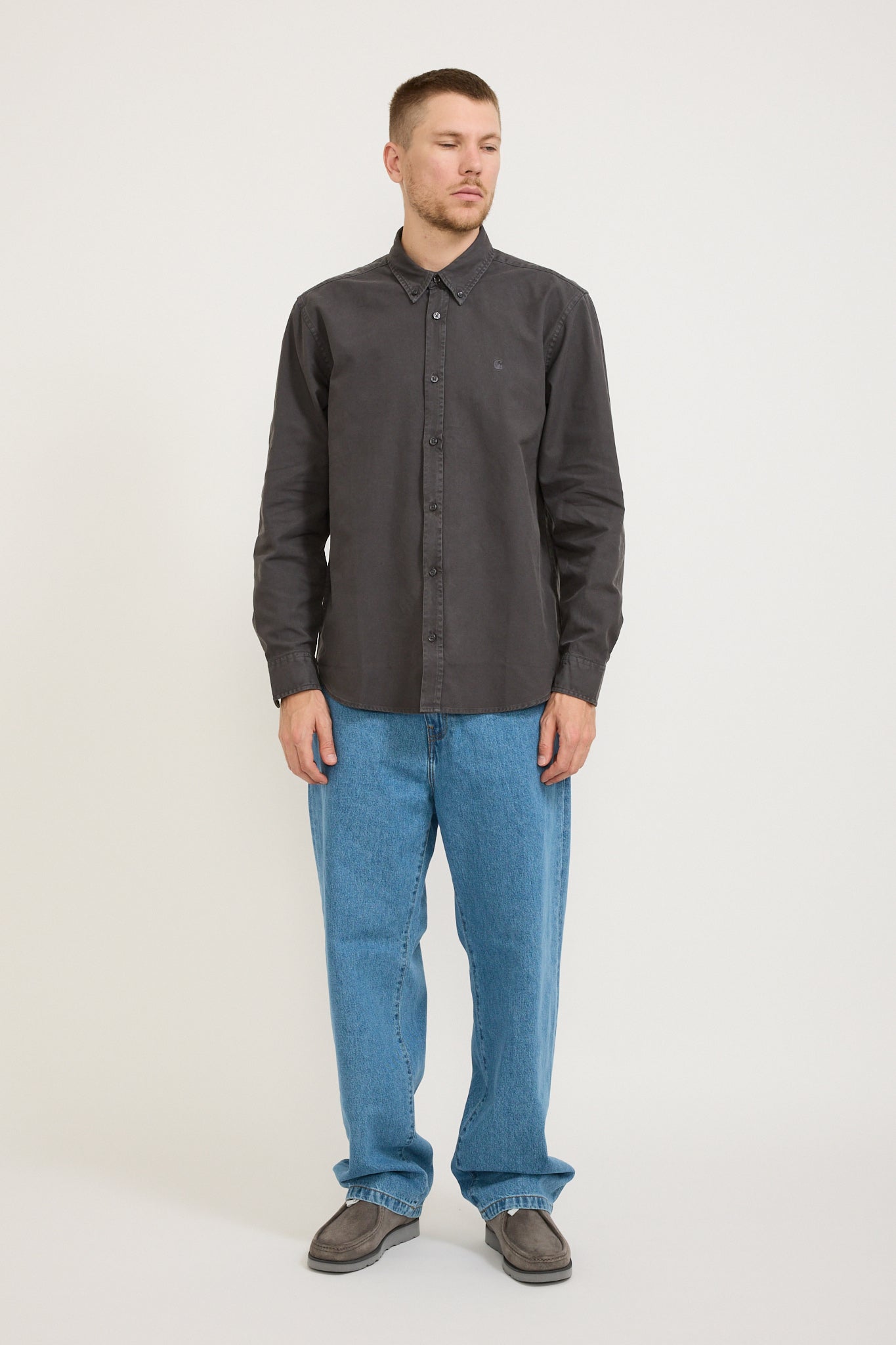 L/S Bolton Shirt Graphite Garment Dye