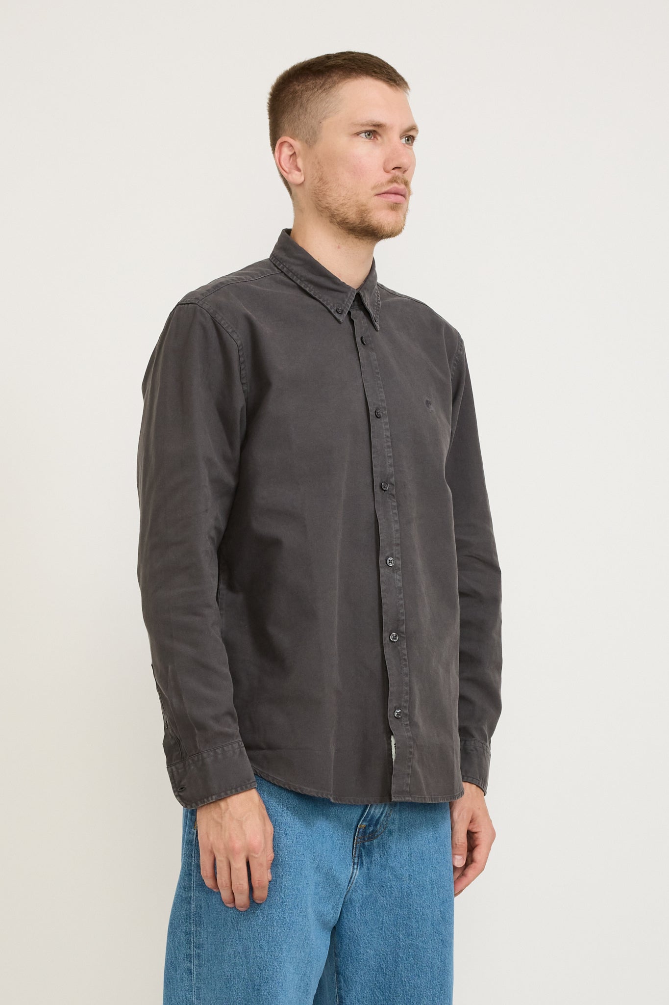 L/S Bolton Shirt Graphite Garment Dye