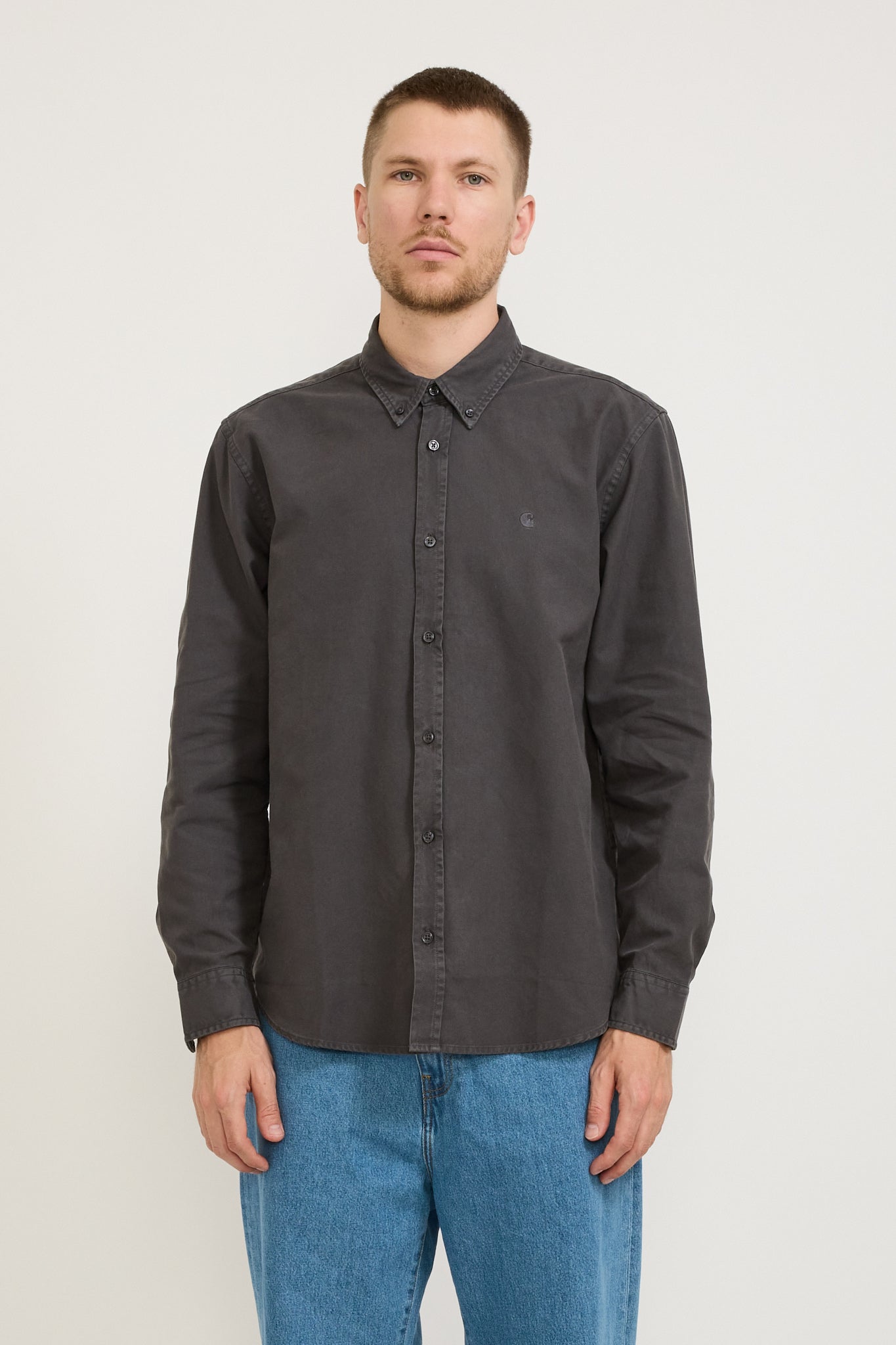 L/S Bolton Shirt Graphite Garment Dye