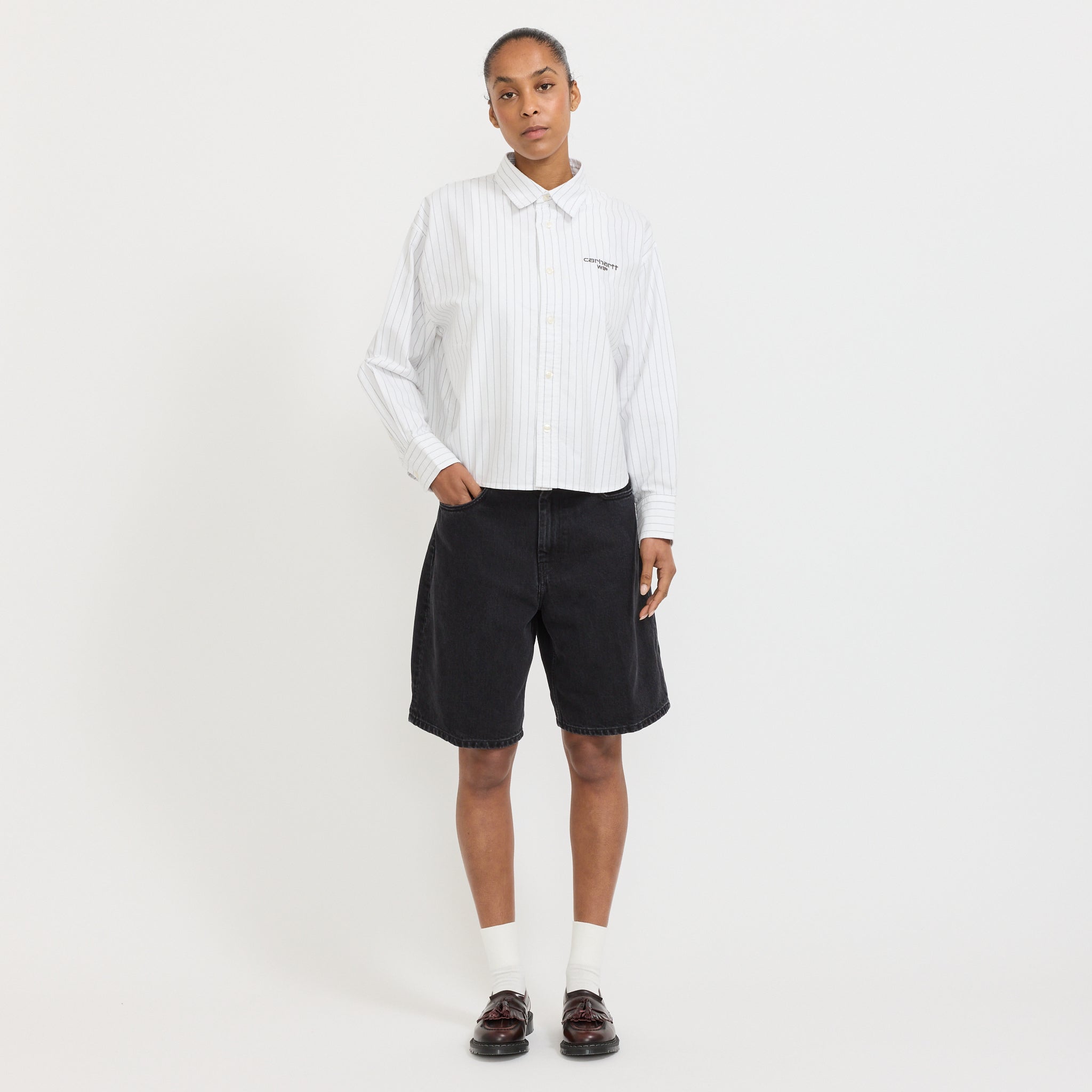 Carhartt WIP | L/S Cassel Shirt Cassel Stripe White/Black | Maplestore