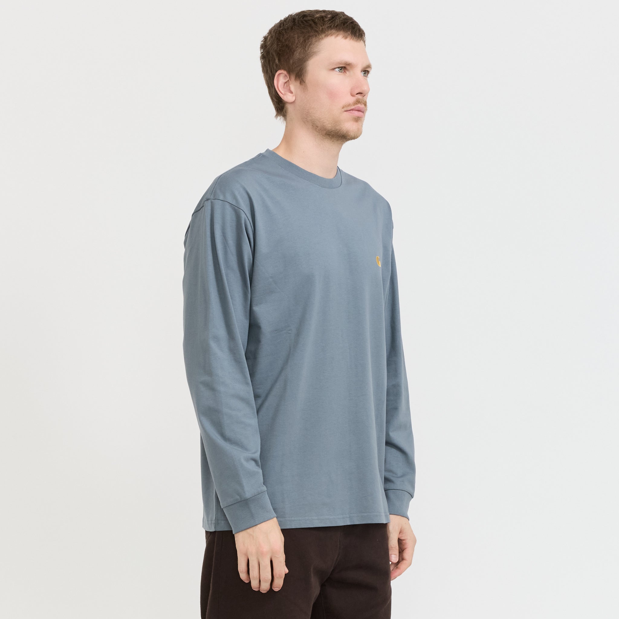 Carhartt WIP | L/S Chase T-Shirt Cozy Blue/Gold | Maplestore
