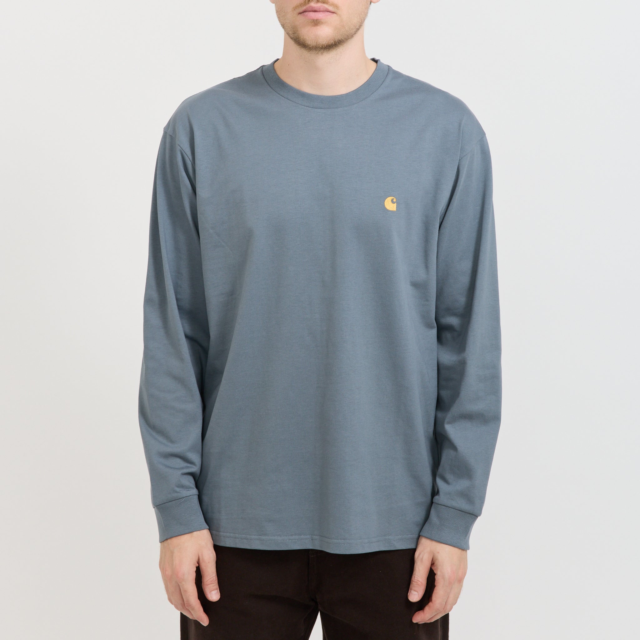 Carhartt WIP | L/S Chase T-Shirt Cozy Blue/Gold | Maplestore