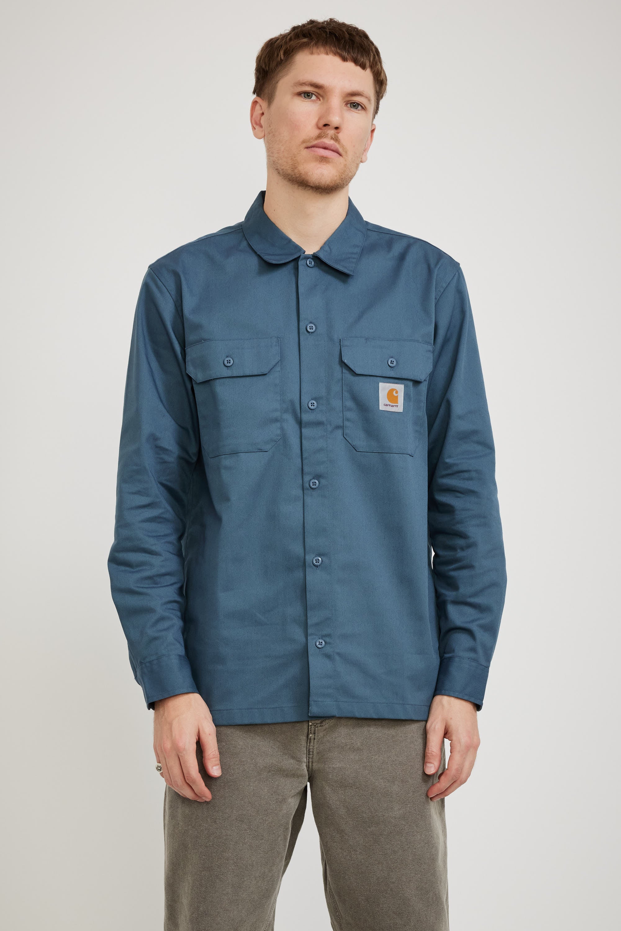 Carhartt WIP L/S Master Shirt Storm Blue | Maplestore