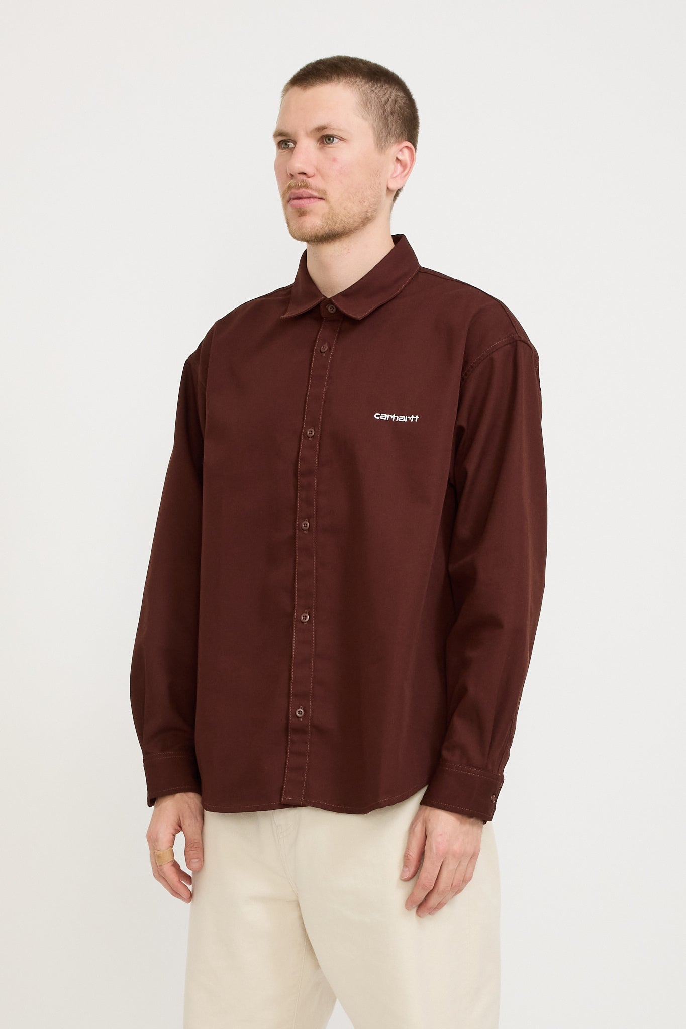 Carhartt WIP | L/S Module Script Shirt Offroad/White | Maplestore