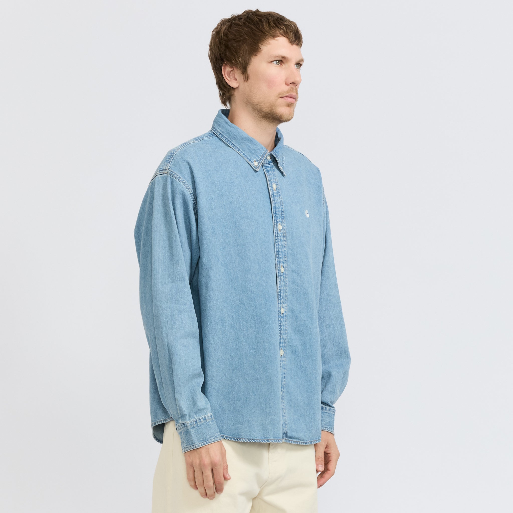 L/S Lucas Shirt Blue Bleached
