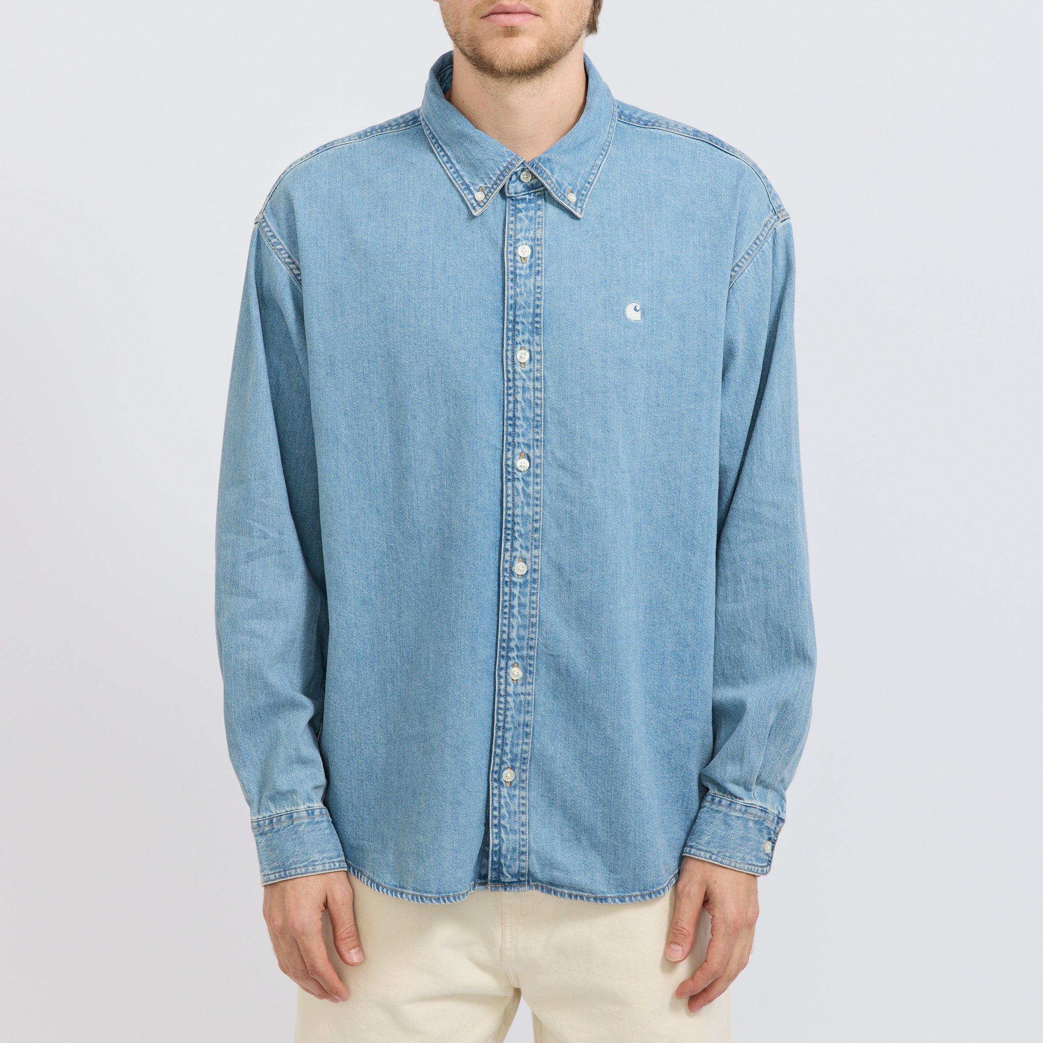 L/S Lucas Shirt Blue Bleached