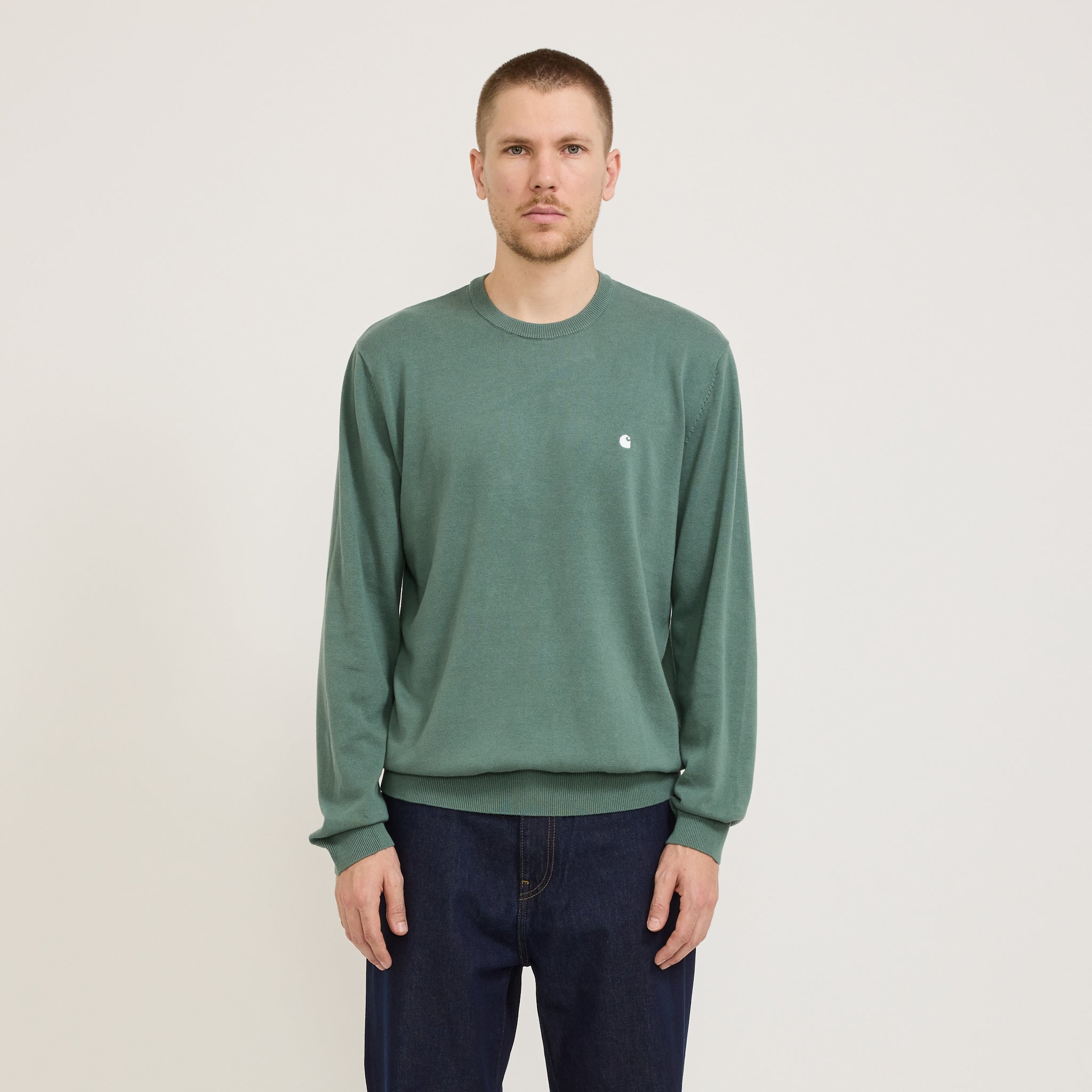 Madison Sweater Silver Pine/White